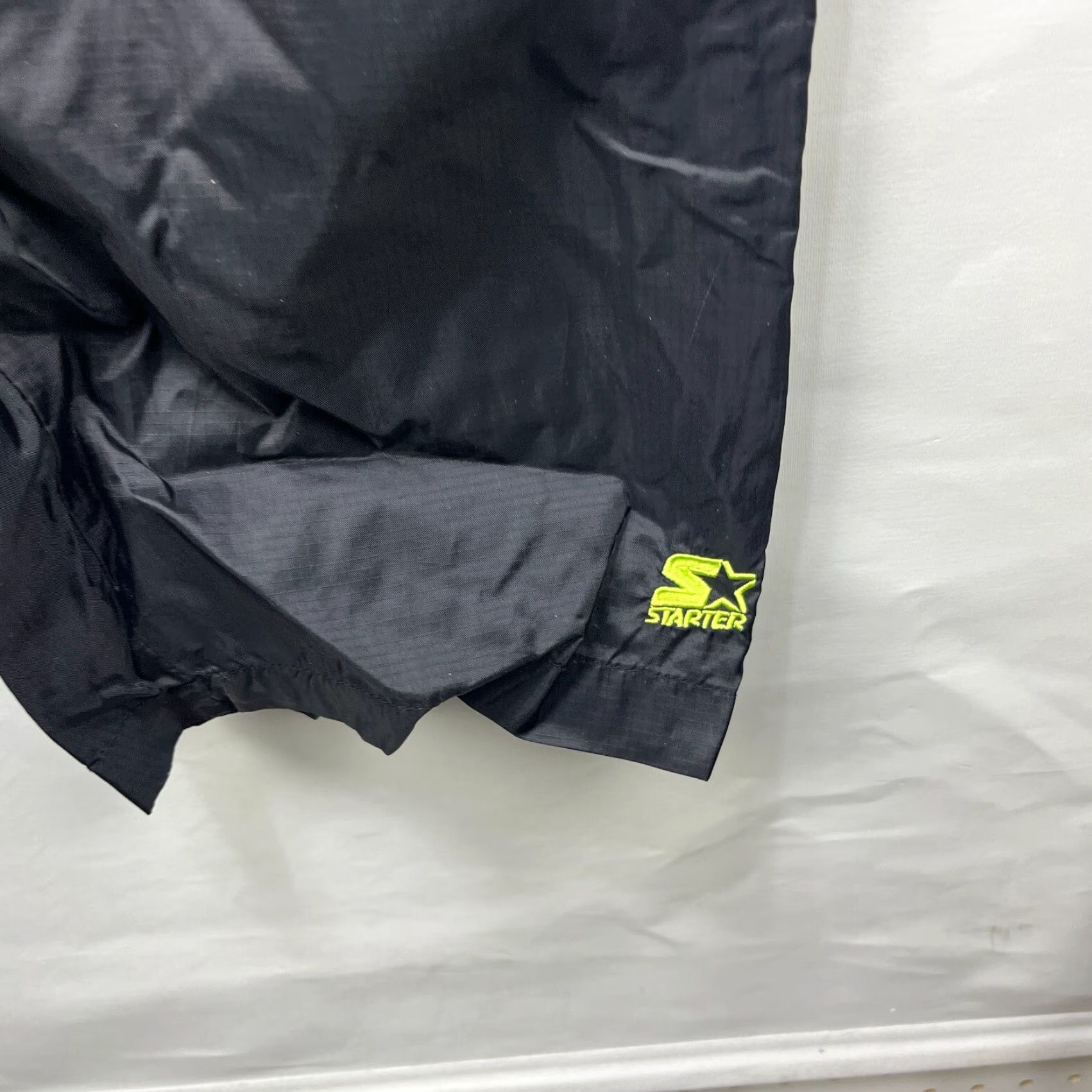 Starter VINTAGE Starter Track Pants Windbreaker Swishy Pants Large Black Mens Size US 33 - 2 Thumbnail