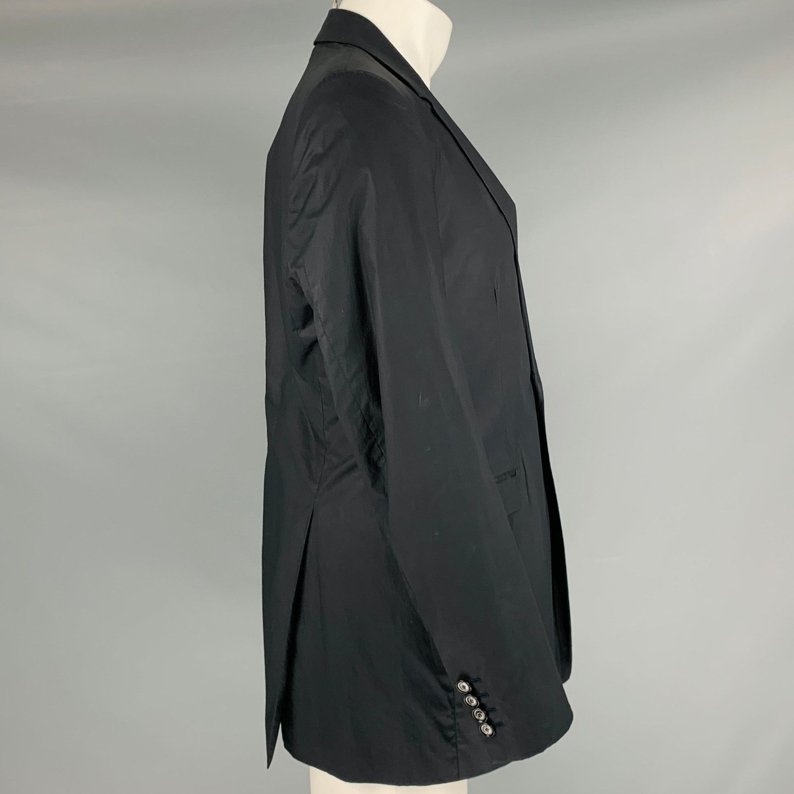 Burberry Prorsum BURBERRY PRORSUM Size 40 Black Coated Cotton Sport Coat Size 40R - 2 Thumbnail