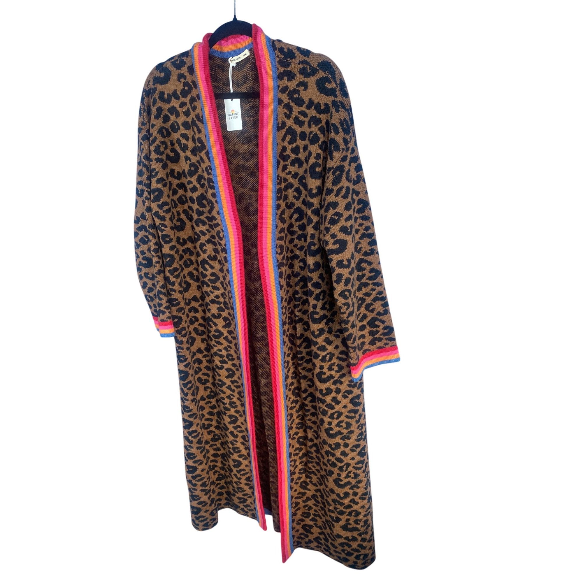 Marine Layer NWT Marine Layer Martha Sweater Coat Leopard Duster Cardigan Size XL / US 12-14 / IT 48-50 - 12 Thumbnail