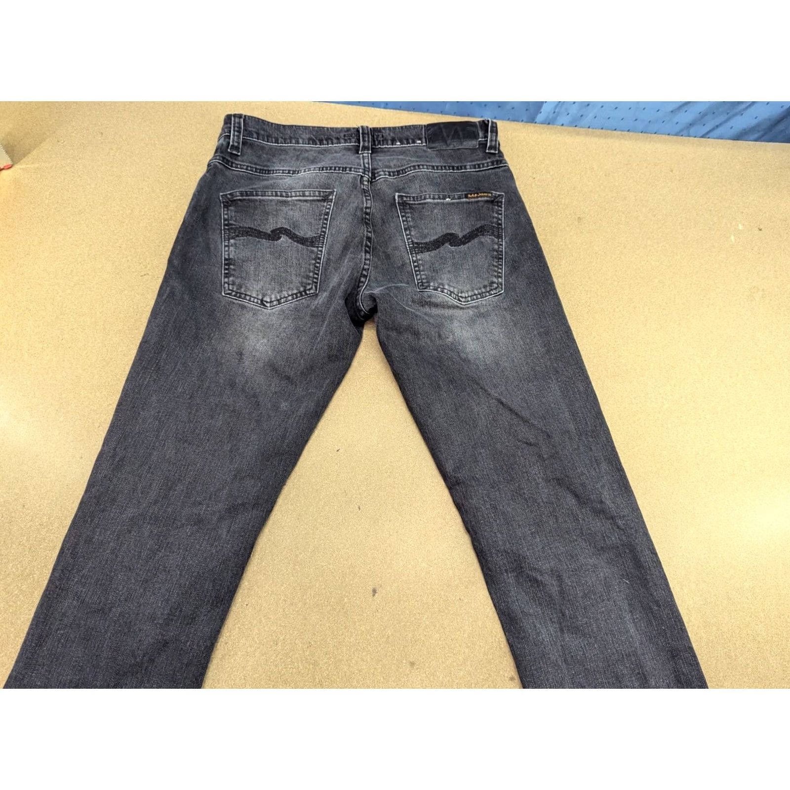 Nudie Jeans Nudie Jeans Grim Tim Mens 31x33 Denim Low Rise Gray Button Fly Jeans Mens Regular Size 31 Gray Denim Straight Pockets VINTAGE No Size US 31 - 2 Thumbnail