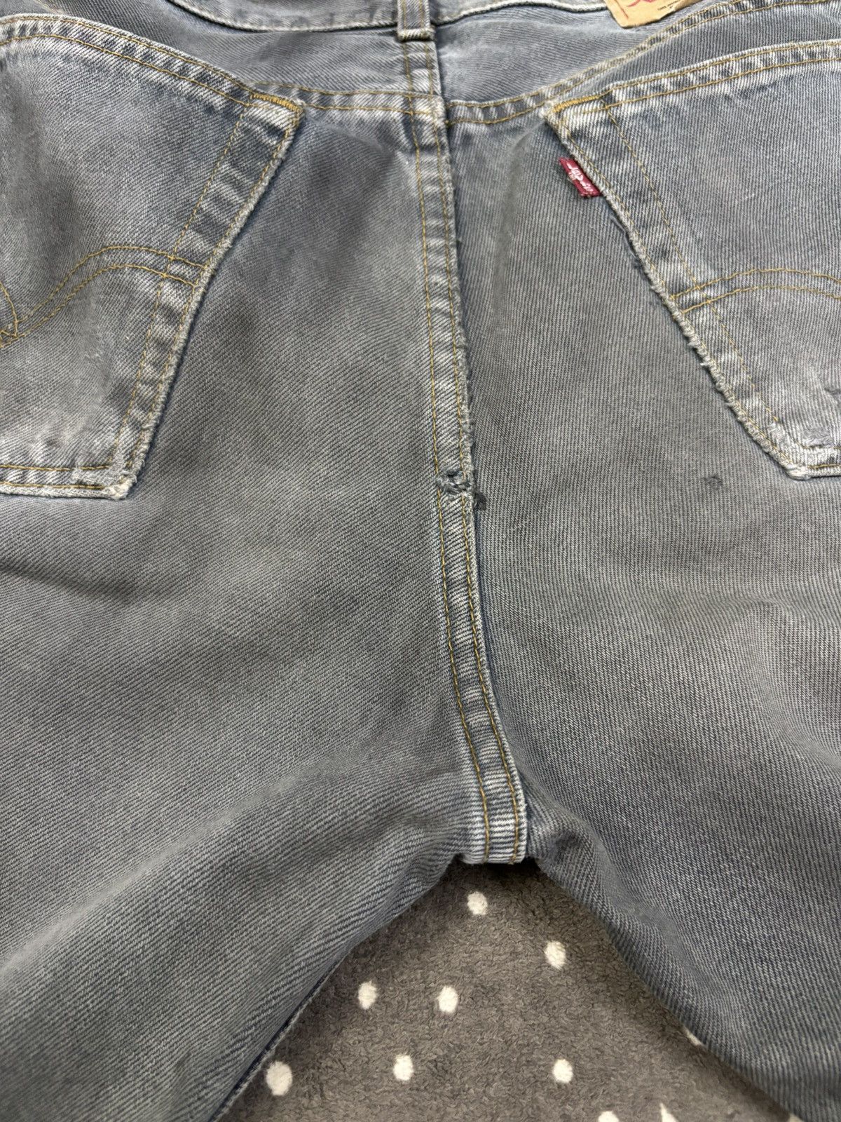 Levi's Vintage 90s Levis 517 Blue-Gray Faded Flare Distressed Jeans Size US 33 - 14 Thumbnail