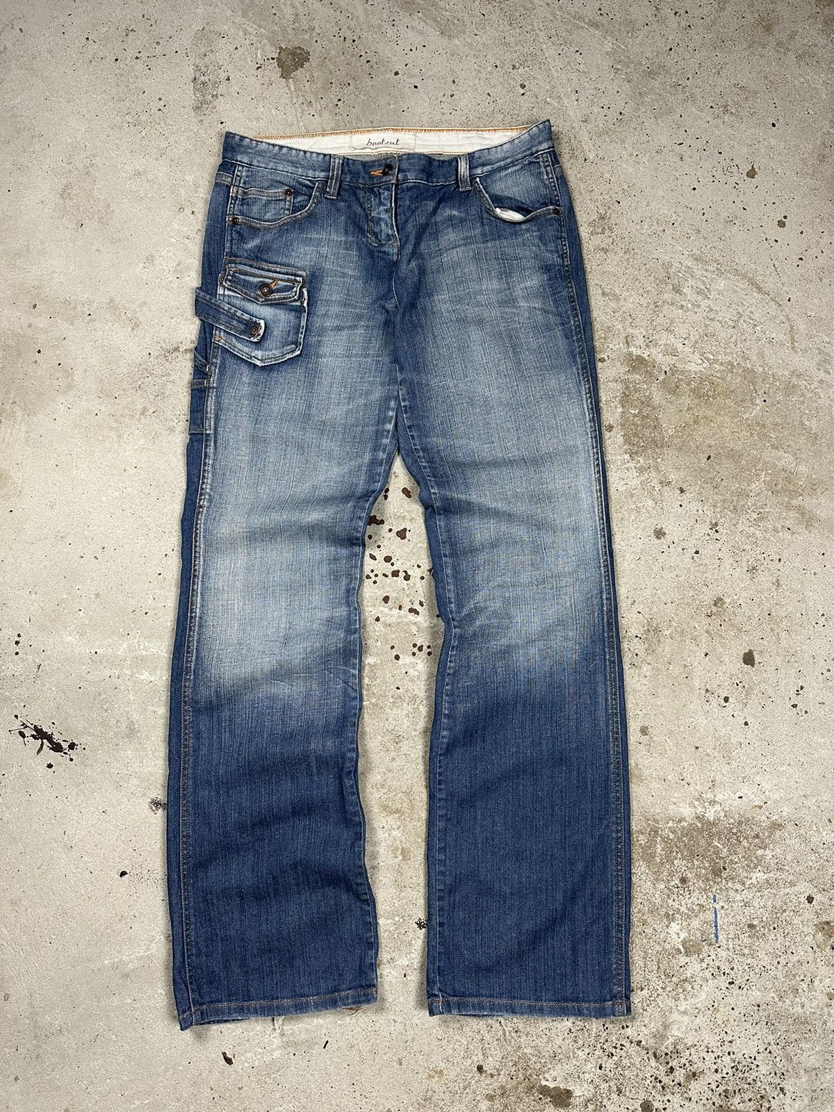 If Six Was Nine × Japanese Brand × Vintage Vintage Y2K Flare Cargo Carpenter Denim Pants Jeans Bootcut Size US 32 / EU 48 - 2 Thumbnail