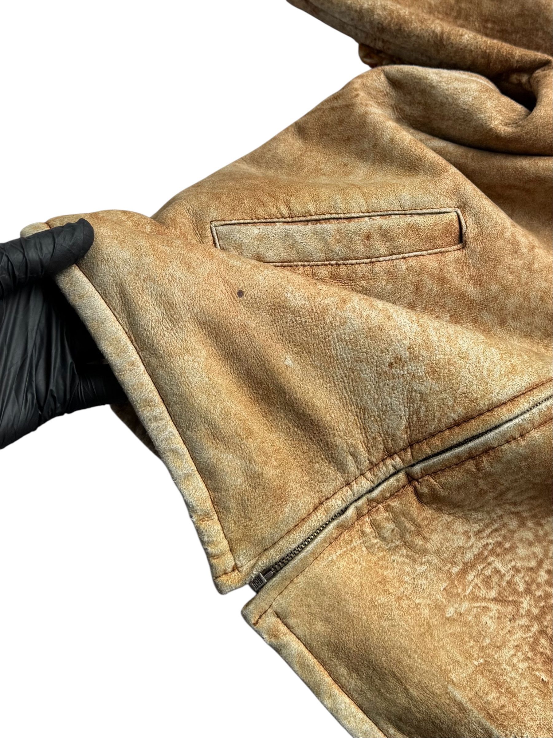 Vintage Y2K Faded Real Sheepskin Coat(V363) Size US M / EU 48-50 / 2 - 9 Thumbnail