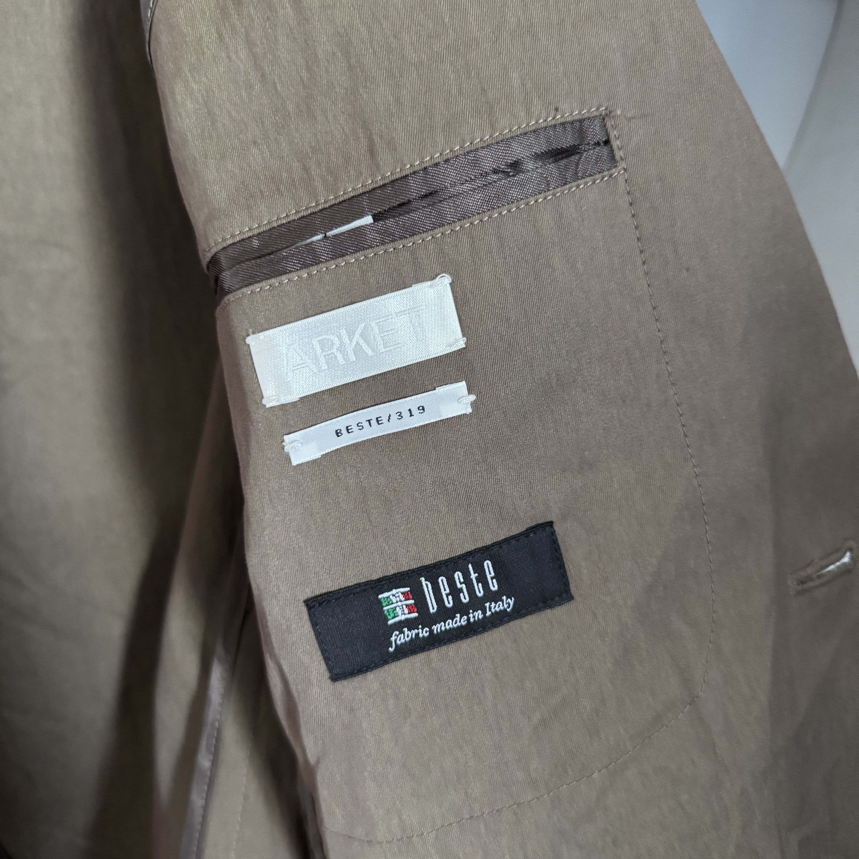 ARKET BESTE 319 Italy Cotton Nylon Twill Brown Blazer Jacket