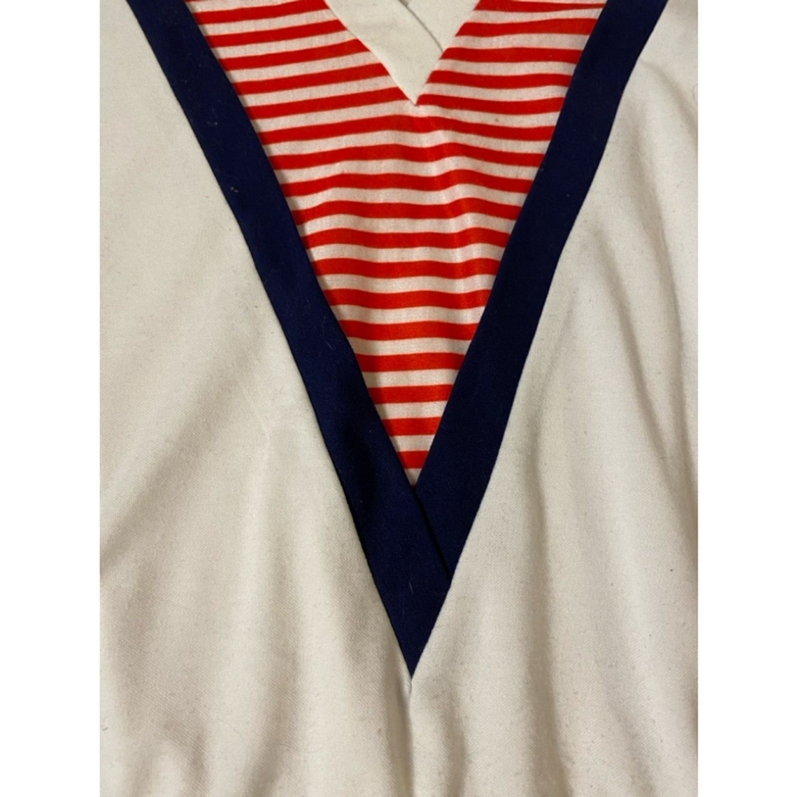 Other Vintage 80s Tops’n Tops Miami Red Stripe V-Neck Blouse 12 Size XL / US 12-14 / IT 48-50 - 5 Thumbnail
