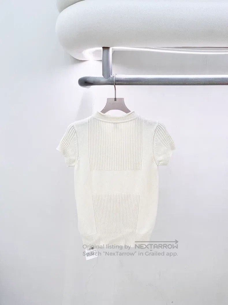 Hermes Hermes Beige Knitted Short-Sleeve Top Size XXS / US 00 / IT 34 - 2 Thumbnail