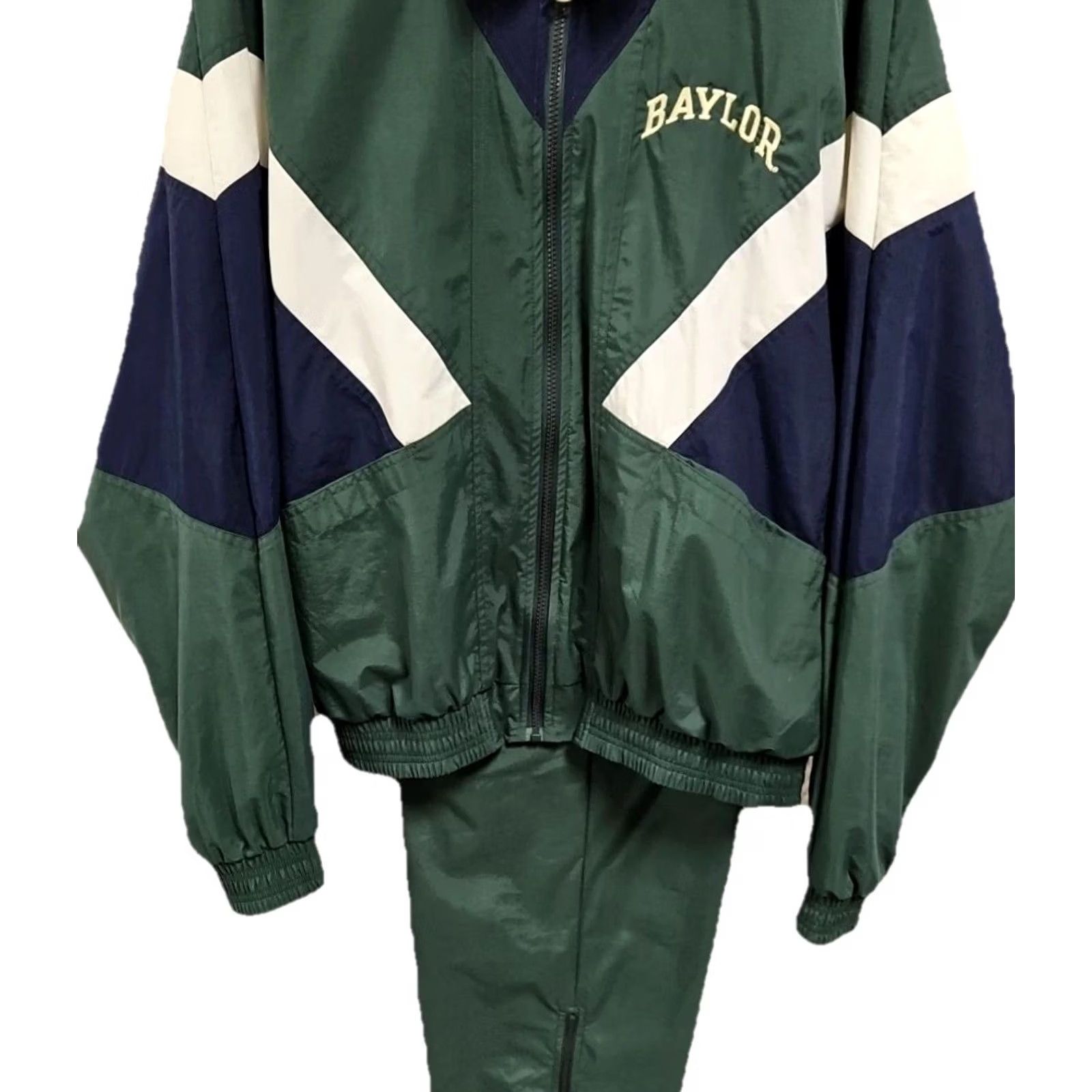 Champion VINTAGE Champion Baylor University Tracksuit Mens M Green Windbreaker Set Y2K Size US 31 - 6 Thumbnail