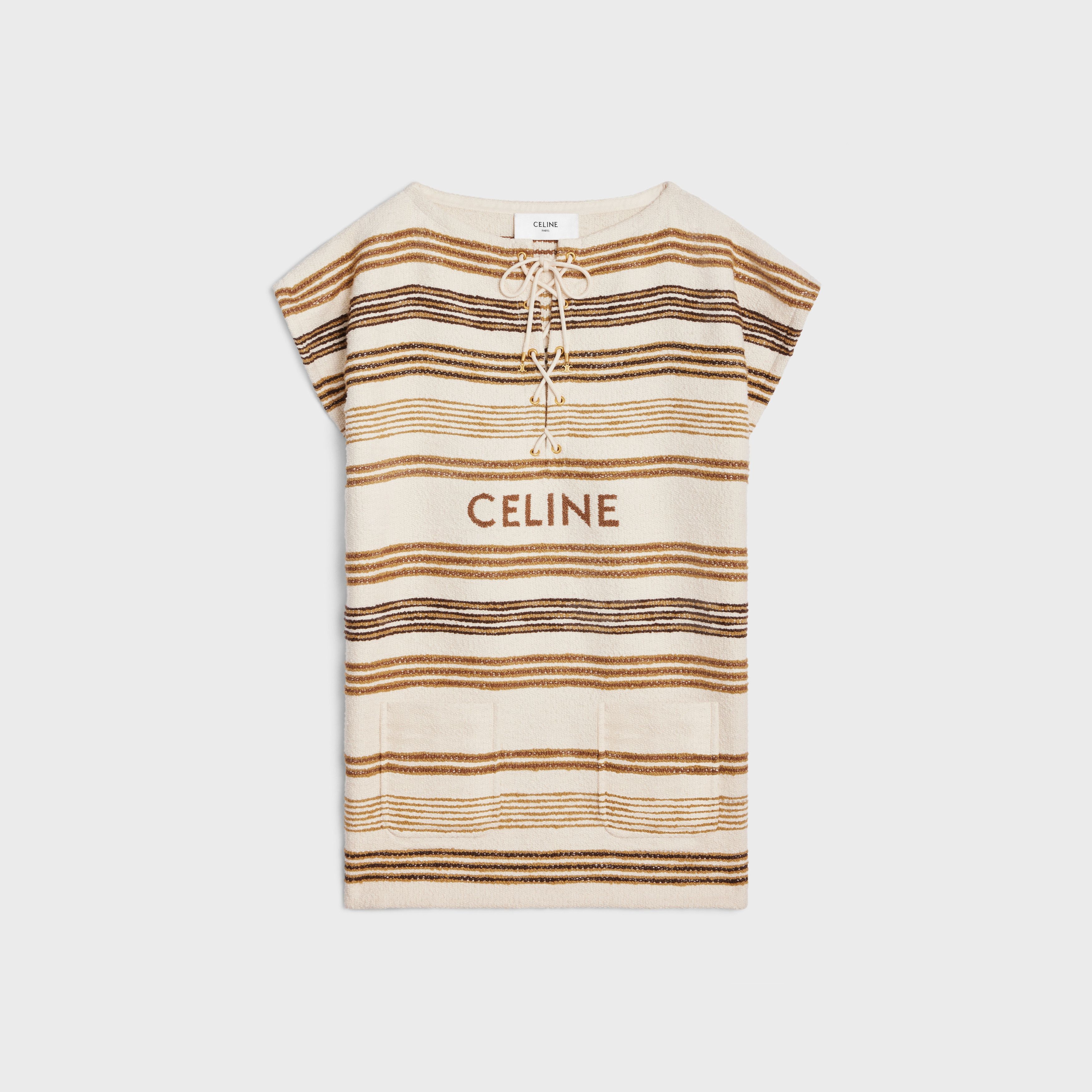 Celine STRIPED BAJA MINI DRESS Size M / US 6-8 / IT 42-44 - 1 Thumbnail