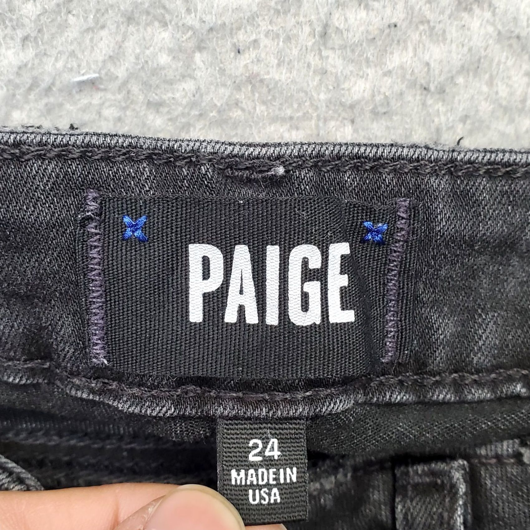 Paige Paige Verdugo Ankle Jeans Womens 24 Black Stretch Distressed Streetwear Raw Hem Jeans Size 42" / US 20 - 7 Thumbnail