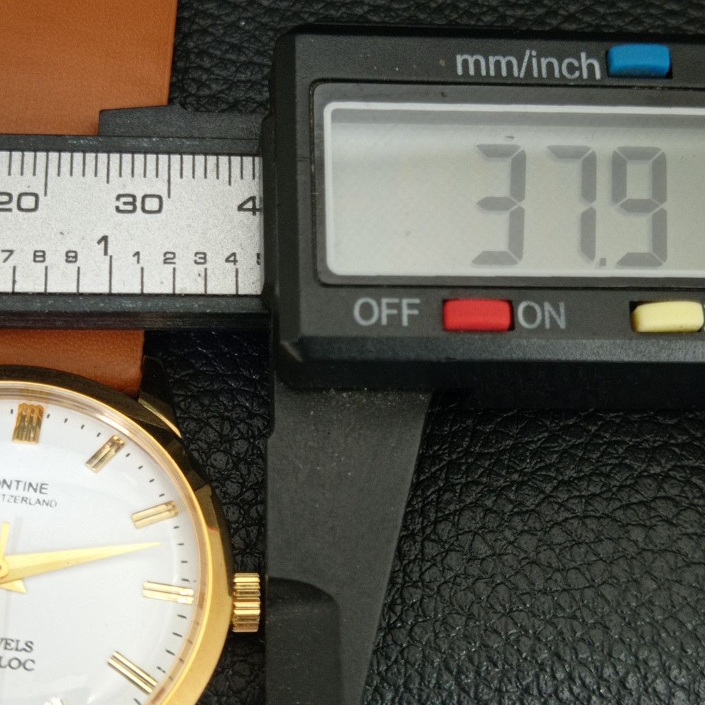Other VINTAGE MONTINE HAND-WINDING SWISS MENS WHITE WATCH a444155 Size 38 - 7 Thumbnail