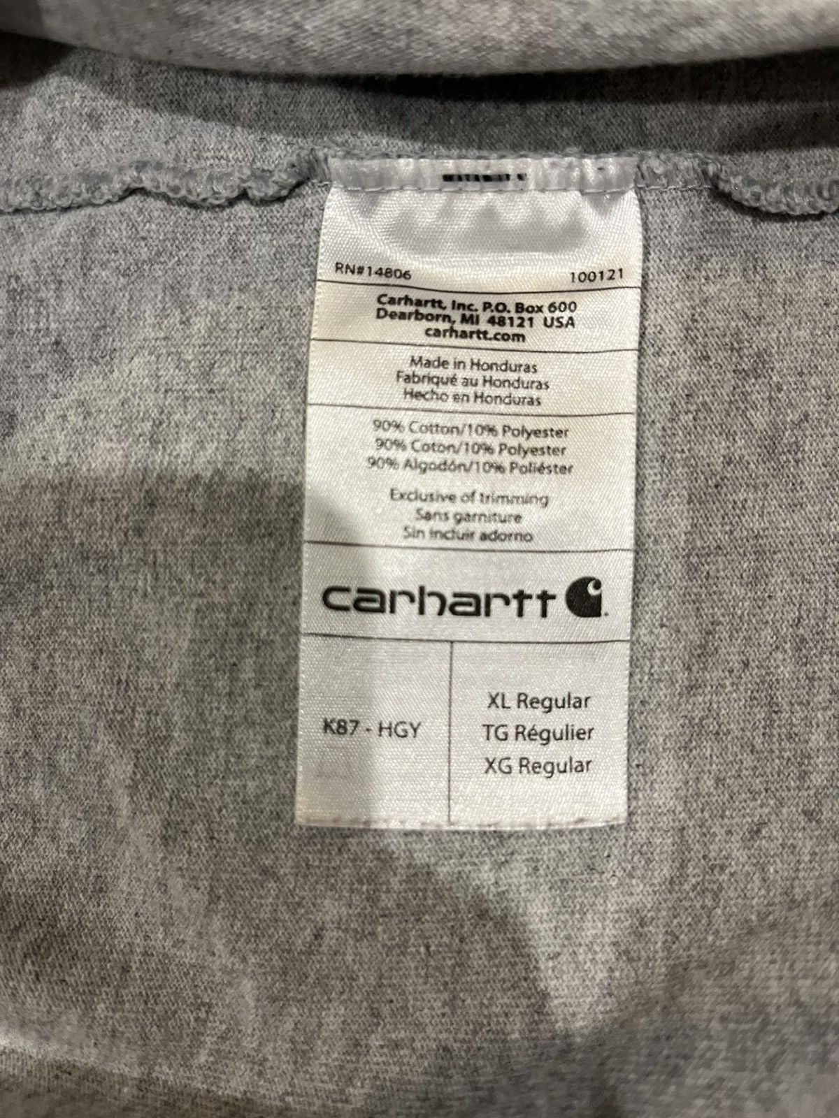 Carhartt Grey Carhartt Short Sleeve Pocket T-shirt Size US XL / EU 56 / 4 - 5 Thumbnail