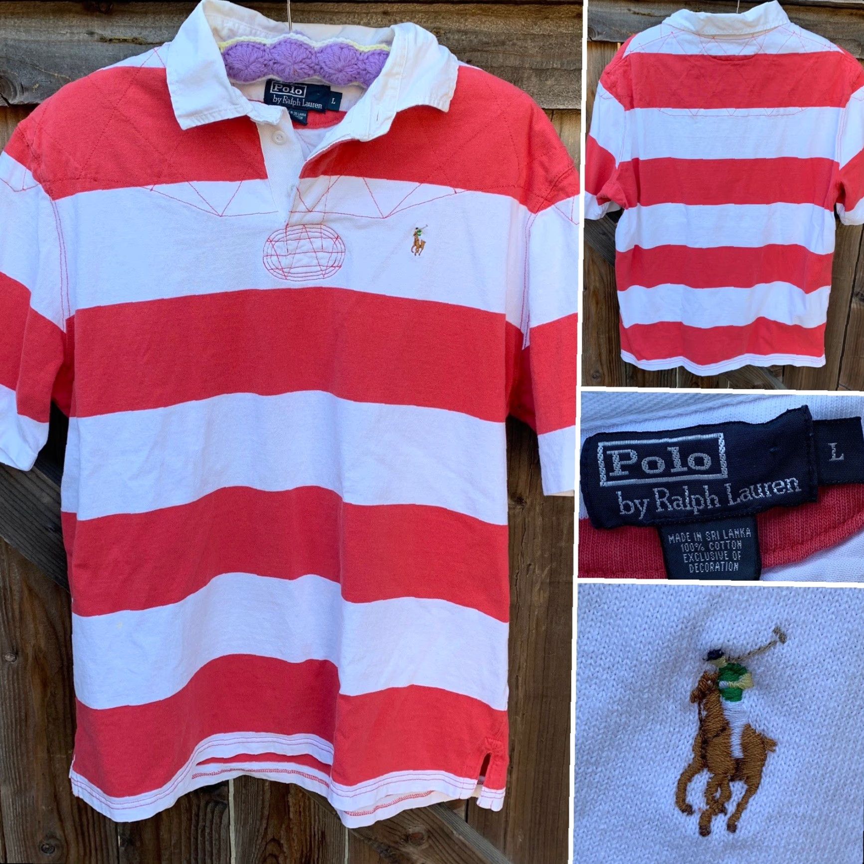 Vintage **Polo by Ralph Lauren L Size Bold Striped Short Sleeve Rugby Shirt** User: **Ralph Lauren L Size Bold Striped Short Sleeve Rugby Polo** Size US L / EU 52-54 / 3 - 4 Thumbnail
