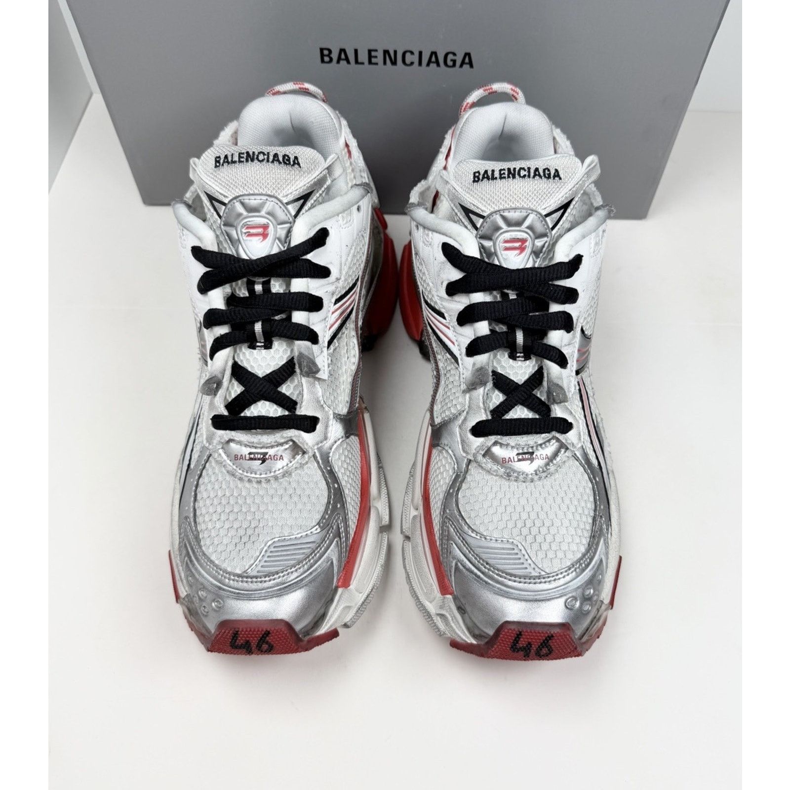 Balenciaga Size 46EU/13US - Balenciaga Runner White Red Black NEW Size US 13 / EU 46 - 2 Thumbnail