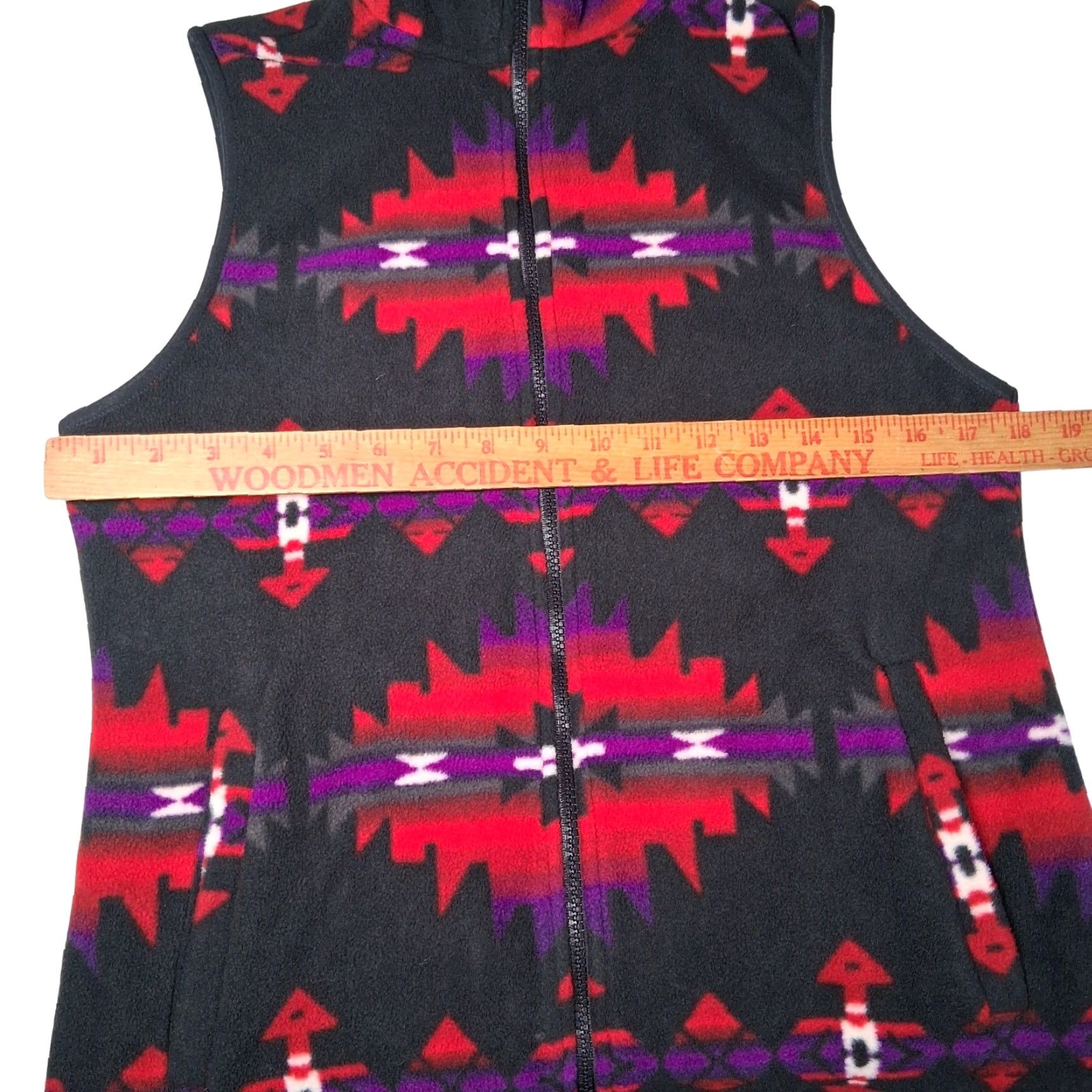 Chaps Chaps Vest Womens Small Multicolor Fleece Geometric Southwestern Aztec Southwest Vest High Neck Casual Travel Fall Winter Spring Button Zip Size S / US 4 / IT 40 - 4 Thumbnail