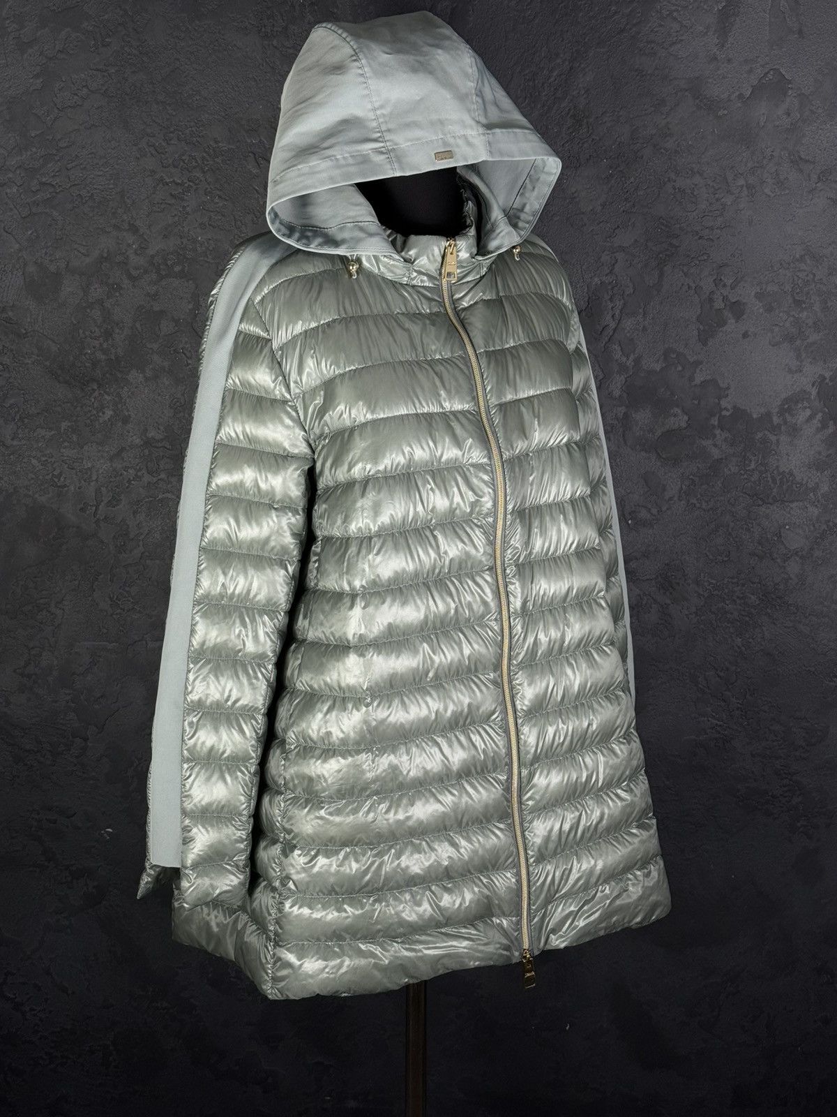 Herno Herno Women’s Long Down Puffer Jacket Hooded Silver Gray Size XXL / US 16-18 / IT 52-54 - 13 Thumbnail