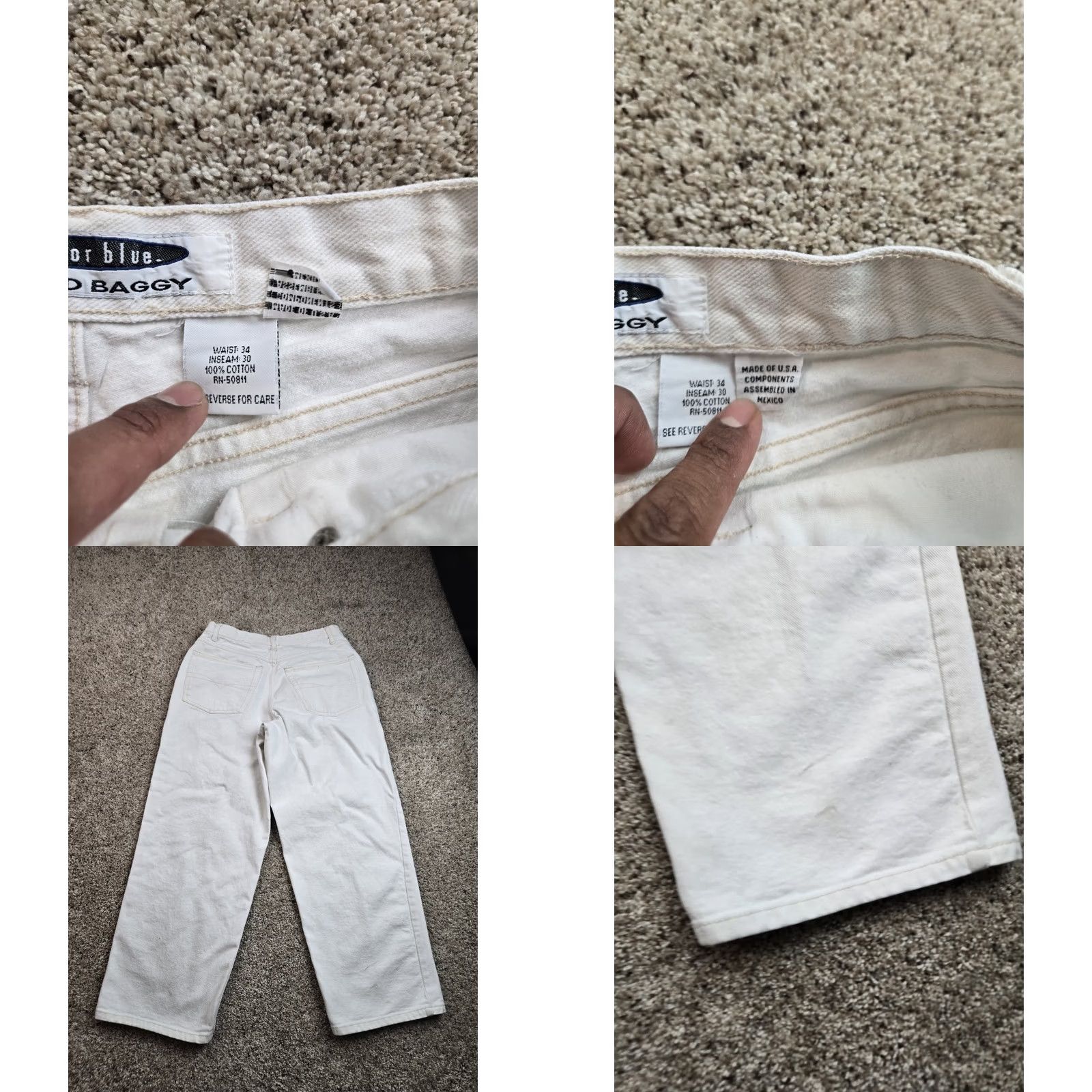 Anchor Blue Anchor Blue Beyond Baggy Jeans 90s Straight Denim White 31x29 Men's Jeans Baggy 5-Pocket Denim Cotton Relaxed Vintage 90s Grunge Baggy Jeans Shoes? Size US 31 - 8 Thumbnail
