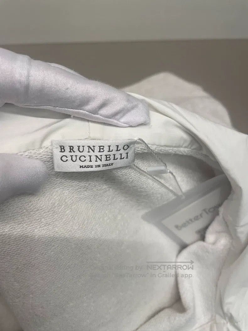 Brunello Cucinelli Brunello Cucinelli Beige Cotton Hooded Jacket Size L / US 10 / IT 46 - 5 Thumbnail