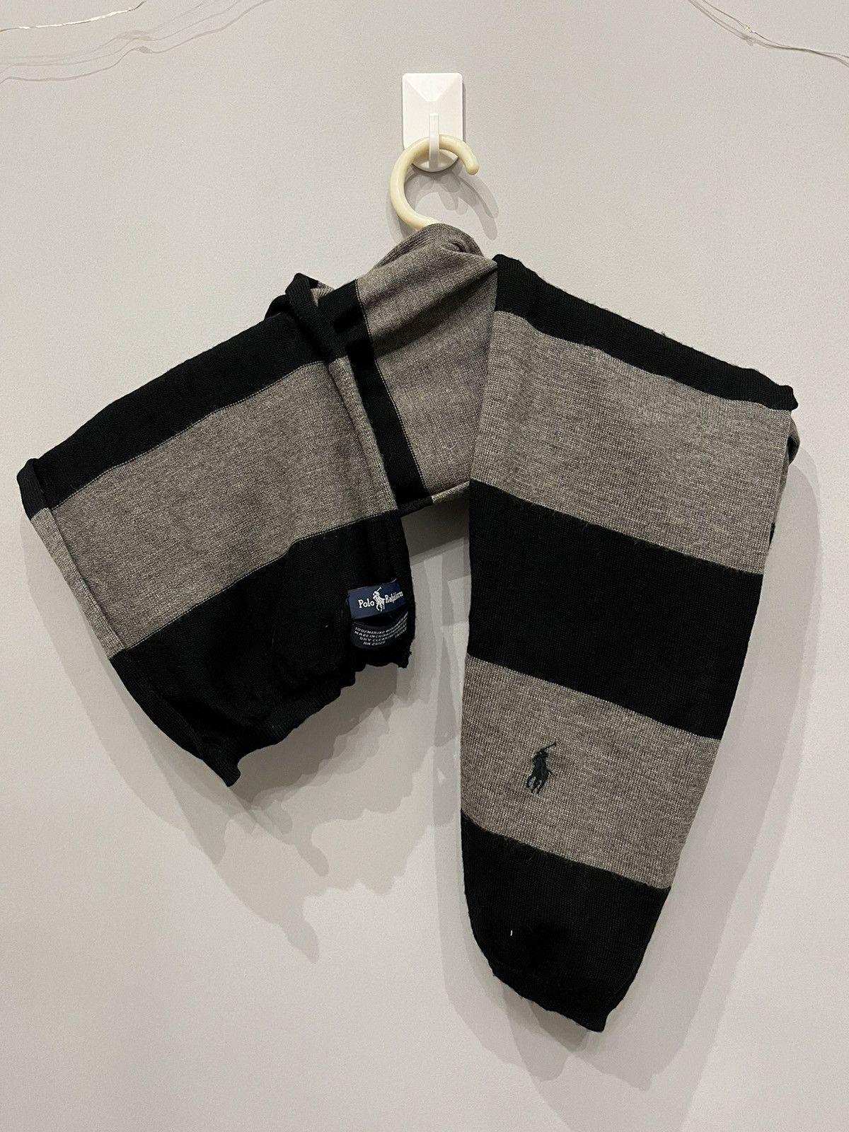 Polo Ralph Lauren × Ralph Lauren Polo Ralph Lauren scarfs scarves merino wool gray black Size ONE SIZE - 2 Thumbnail