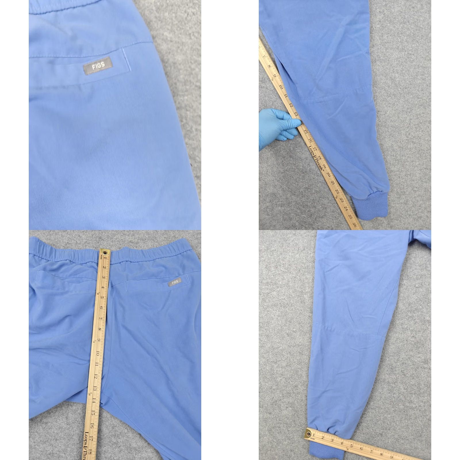 Vintage FIGS Scrub Pants Mens Medium Short Blue Technical Collection Jogger Drawstring Size US 31 - 8 Thumbnail