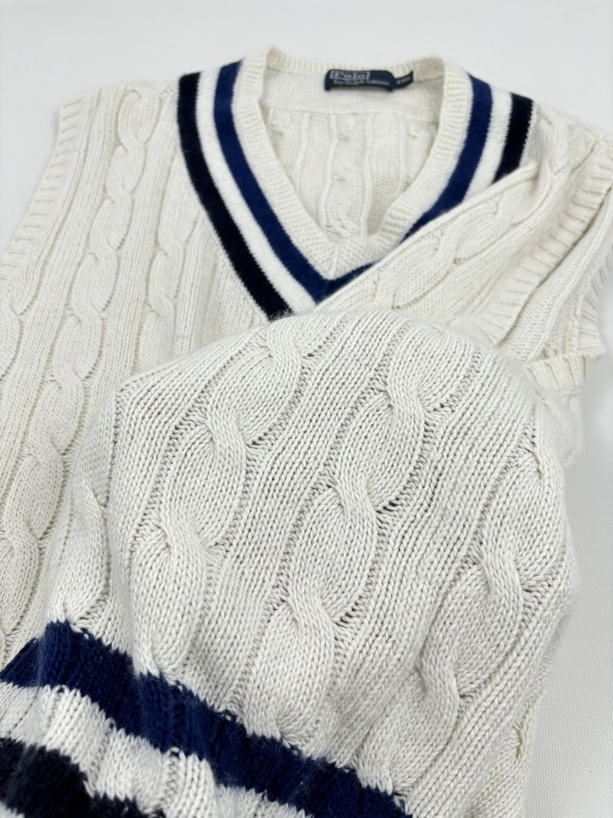 Polo Ralph Lauren 1922-1923 POLO Cashmere Cable-Knit Vest Tenis Gilet Jumper Size US XL / EU 56 / 4 - 22 Thumbnail