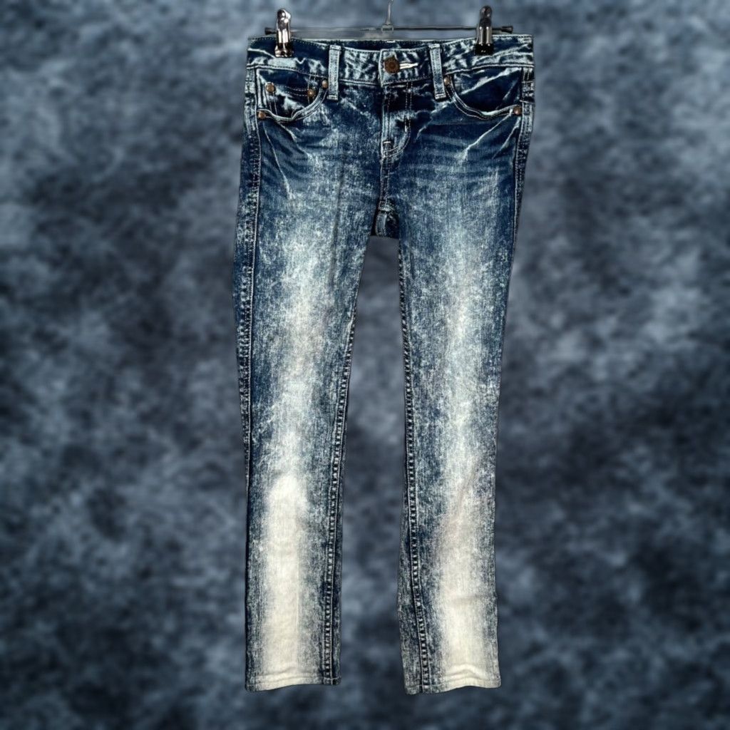 MOUSSY VINTAGE Moussy Womens Jeans 24 Distressed Skinny Blue Acid Wash Cotton Blend Denim 5-Pocket Design Low Rise Spring Fall Summer Winter Womens Jeans Size 42" / US 20 - 1 Thumbnail