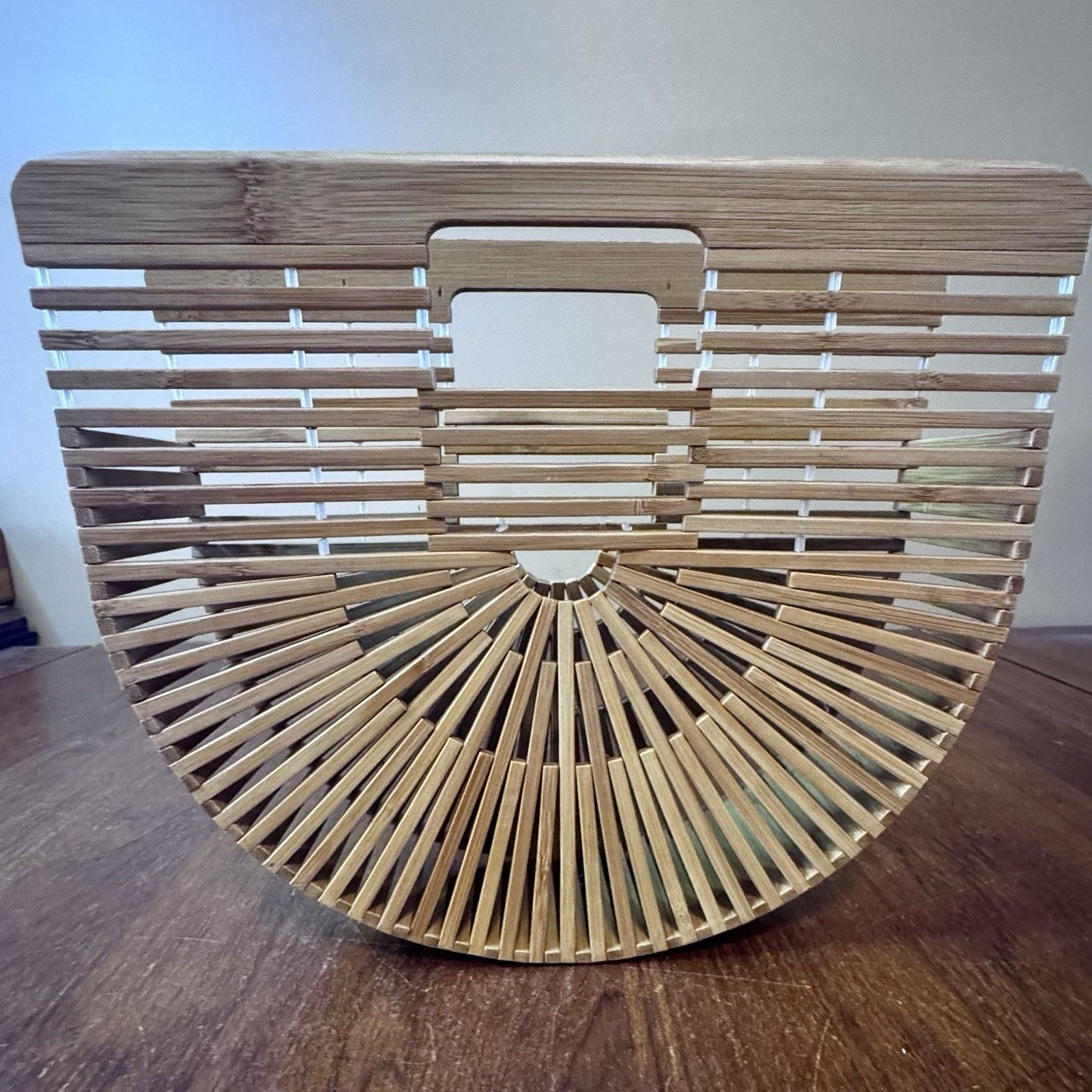 & Other Stories Bamboo Slat Beach Handbag Purse Wooden Boho Chic Unique Size ONE SIZE - 2 Thumbnail