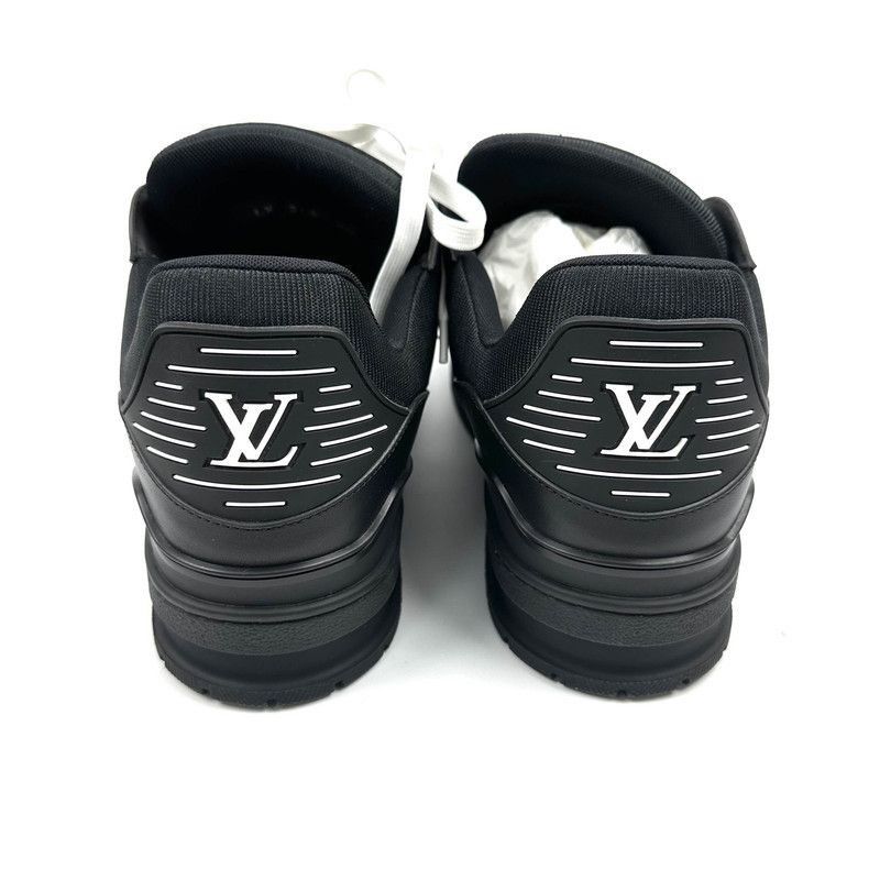 Louis Vuitton Louis Vuitton Trainer Black Leather Low-Top Sneakers -2508 Size US 10.5 / EU 43-44 - 3 Thumbnail