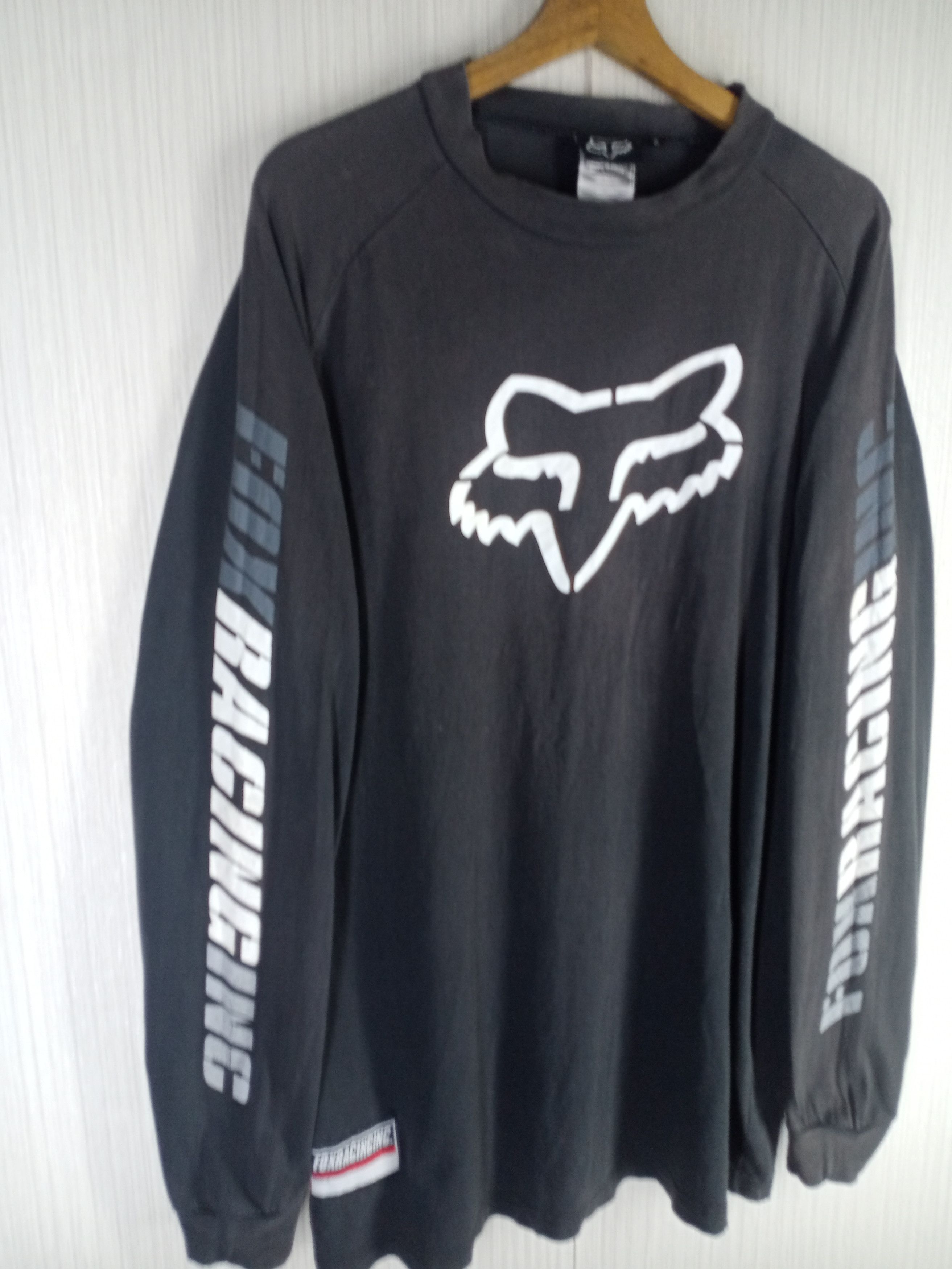 Fox Racing Rare Vintage 90s Fox Racing Big Logo Long Sleeve Tshirt Size US L / EU 52-54 / 3 - 3 Thumbnail