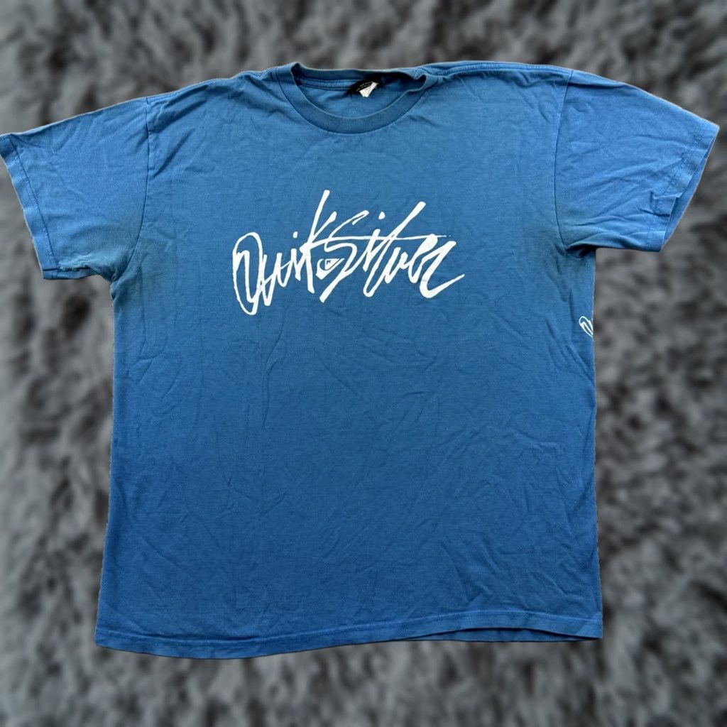 Quiksilver VINTAGE Quiksilver Shirt Mens Large Blue 90s Surf Sport Outdoor Short Sleeve T-Shirt Logo Cotton Knit Regular Man Size US L / EU 52-54 / 3 - 1 Thumbnail