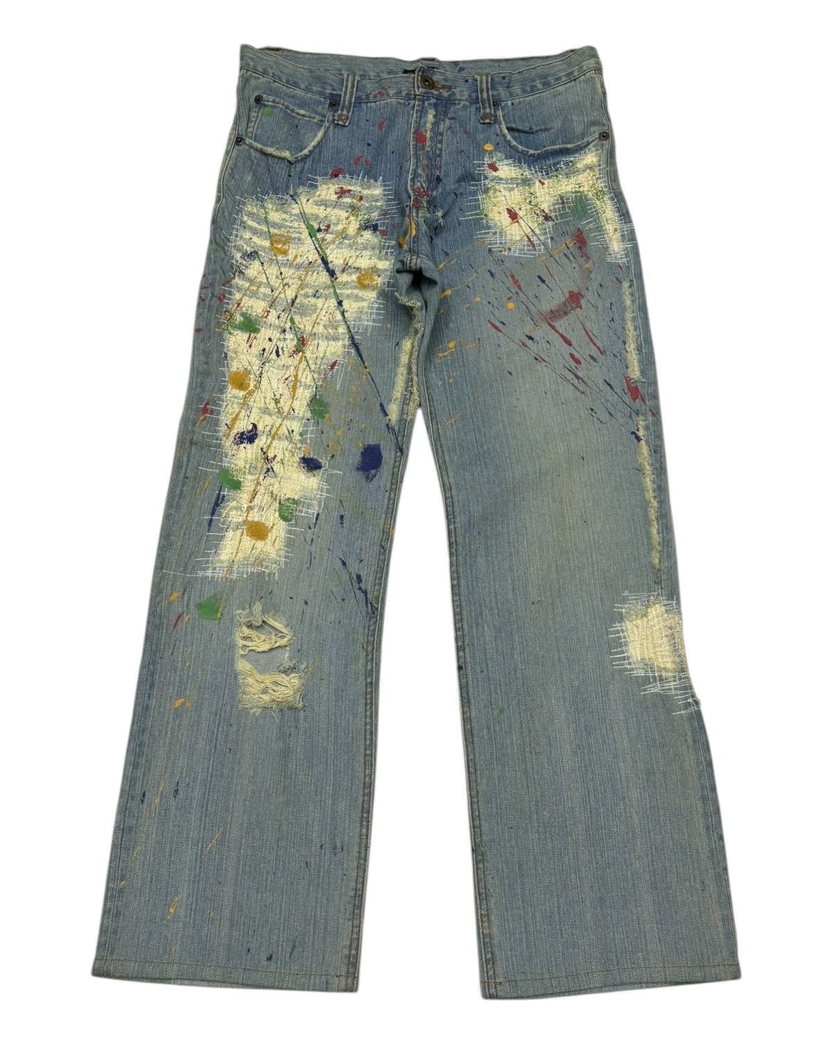 If Six Was Nine × Japanese Brand × Kapital Vintage Exhibitionist Patchwork Boro Sashiko Distress Denim Size US 32 / EU 48 - 1 Thumbnail