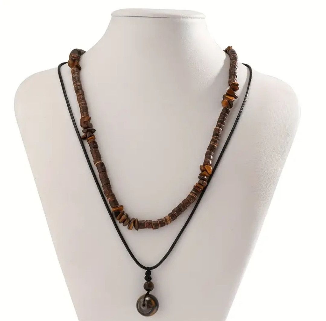 Japanese Brand Double Wood Pine Stone Necklace Size ONE SIZE - 5 Thumbnail