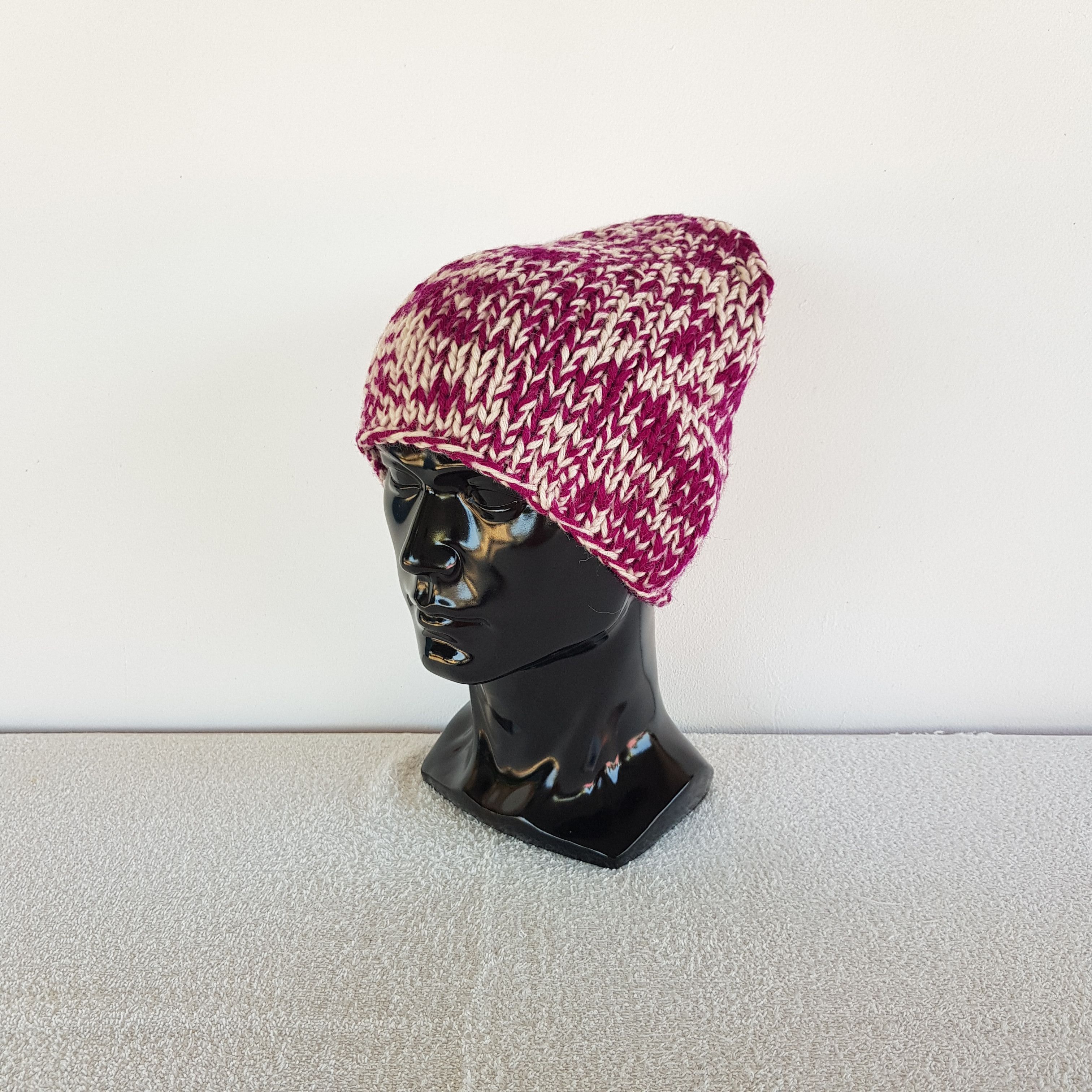 Aran Isles Knitwear × National Standard Vintage Crochet Beanie Y2K Japan Heany Knit Snow Caps Hats Size ONE SIZE - 1 Thumbnail