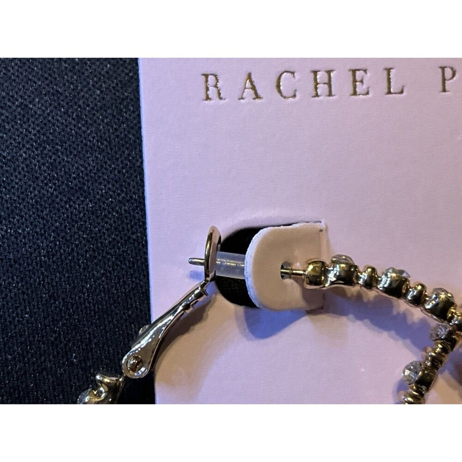 Other Rachel Parcell Gold Tone And Rhinestones Hoop Earrings Size ONE SIZE - 3 Thumbnail
