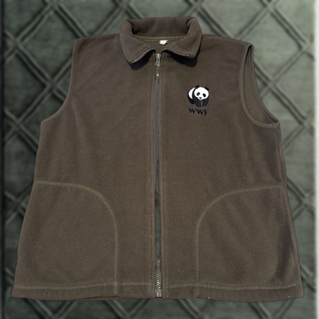 Vintage VINTAGE World Wildlife Fund WWF Fleece Vest Full Zip Men Dark Green M Size US M / EU 48-50 / 2 - 1 Thumbnail