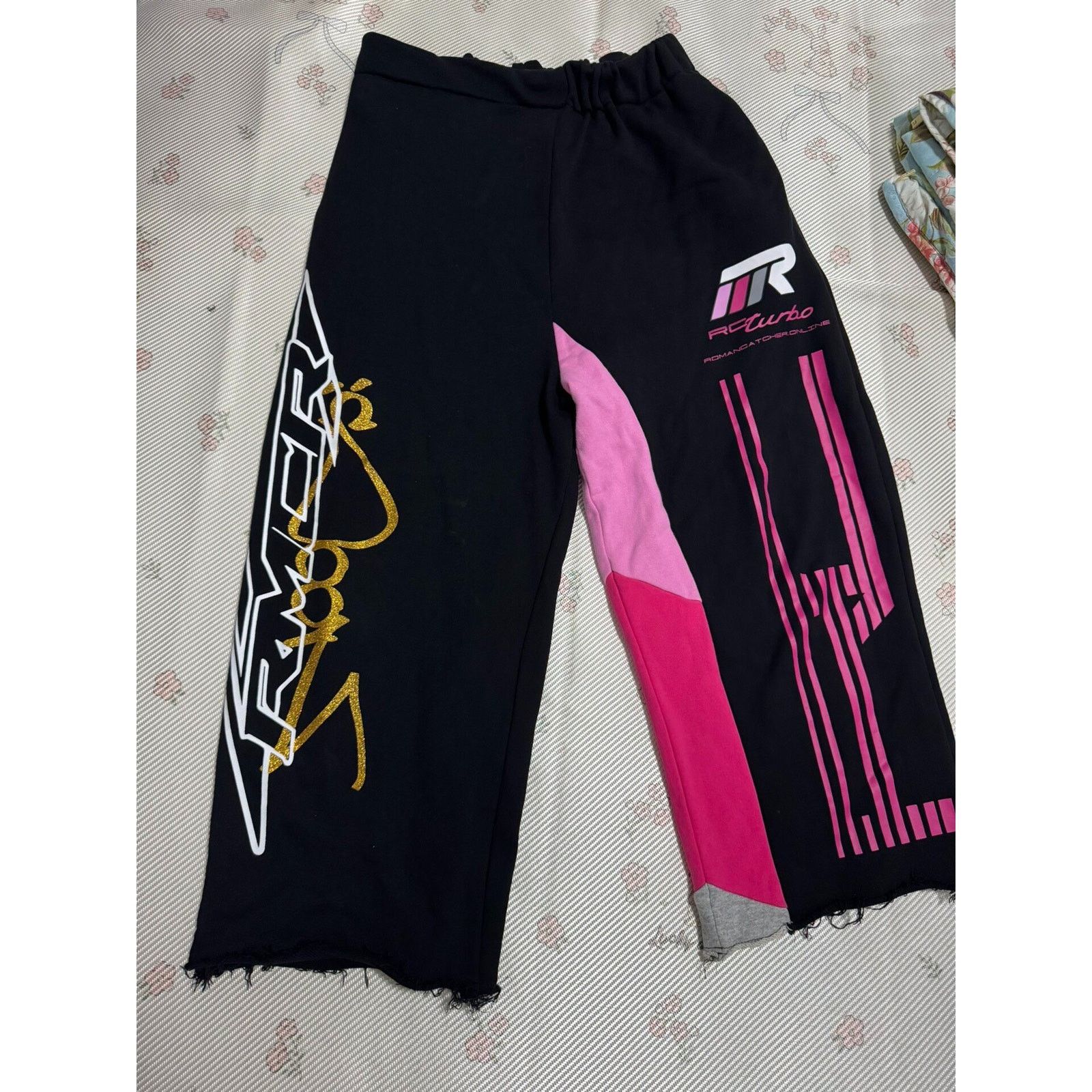 Japanese Brand Baggy Wide-Leg Pink Gray Black Sweatpants Sweats size 36 Size US 36 / EU 52 - 3 Thumbnail