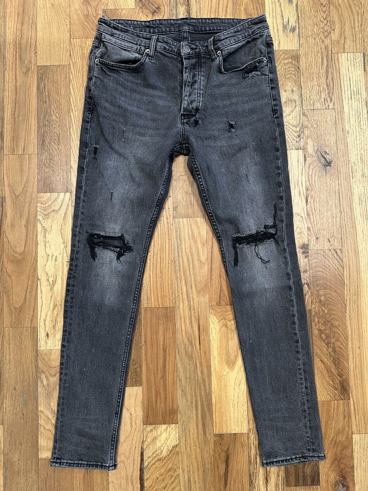 Ksubi Ksubi Knee Rip Patched Faded Black Denim Jeans Size 36 Size US 36 / EU 52 - 1 Thumbnail