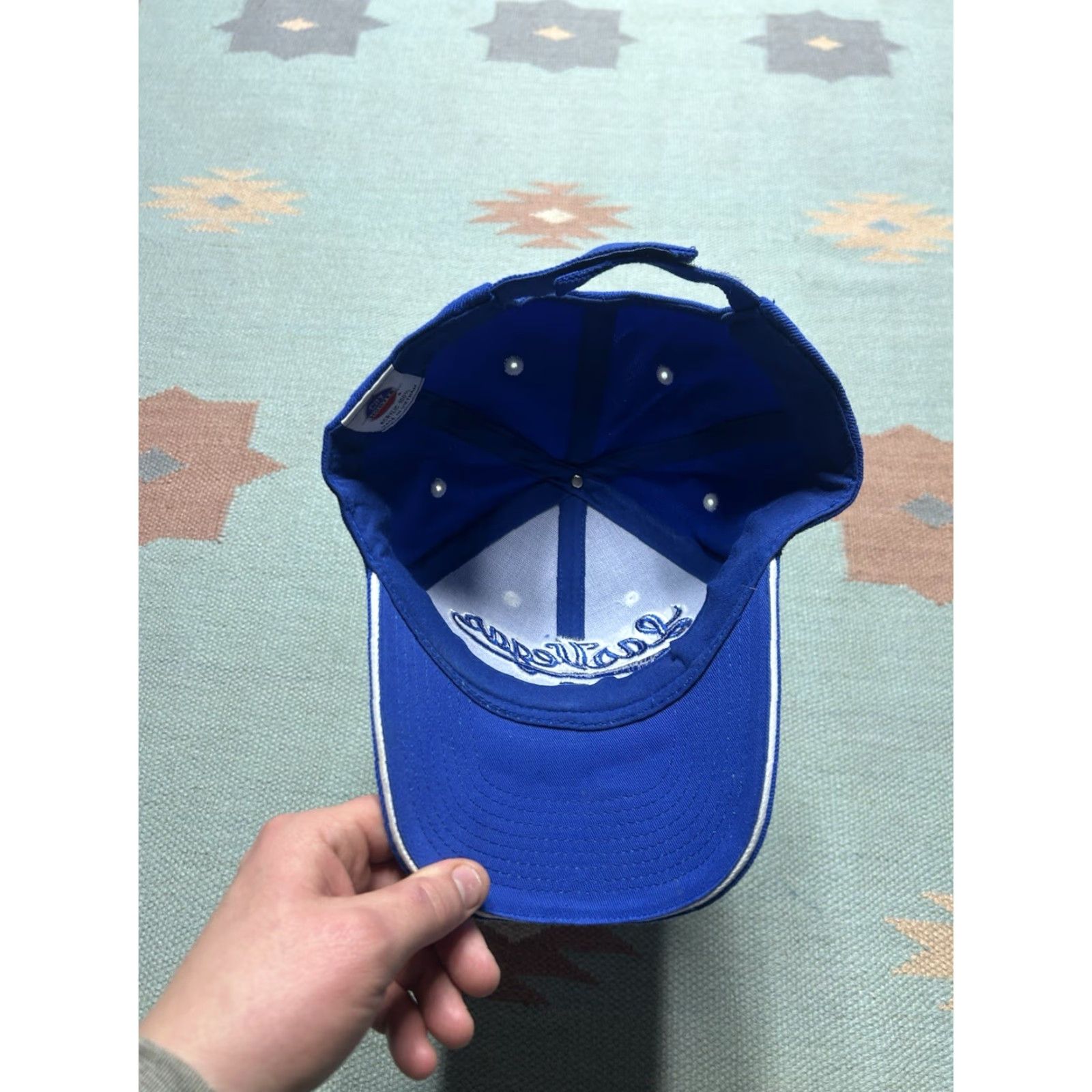 Vintage VINTAGE strapback hat cap Las Vegas Nevada script embroidered blue adjustable Mens Adjustable cap hat Size ONE SIZE - 5 Thumbnail