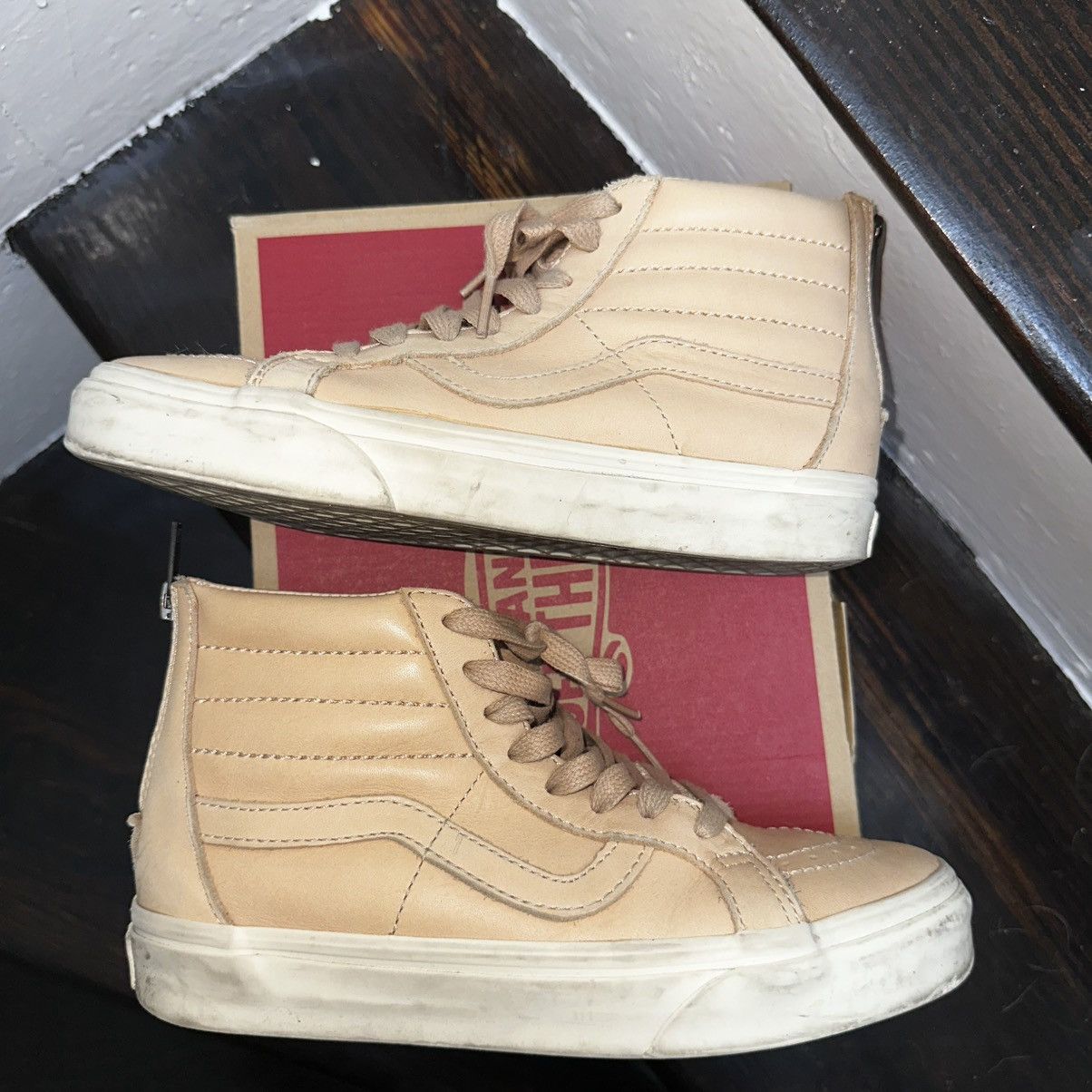 Vans VANS Sk8-Hi Reissue Zip High Veggie Tan Leather 4.5 M 6 W Size US 6 / IT 36 - 2 Thumbnail