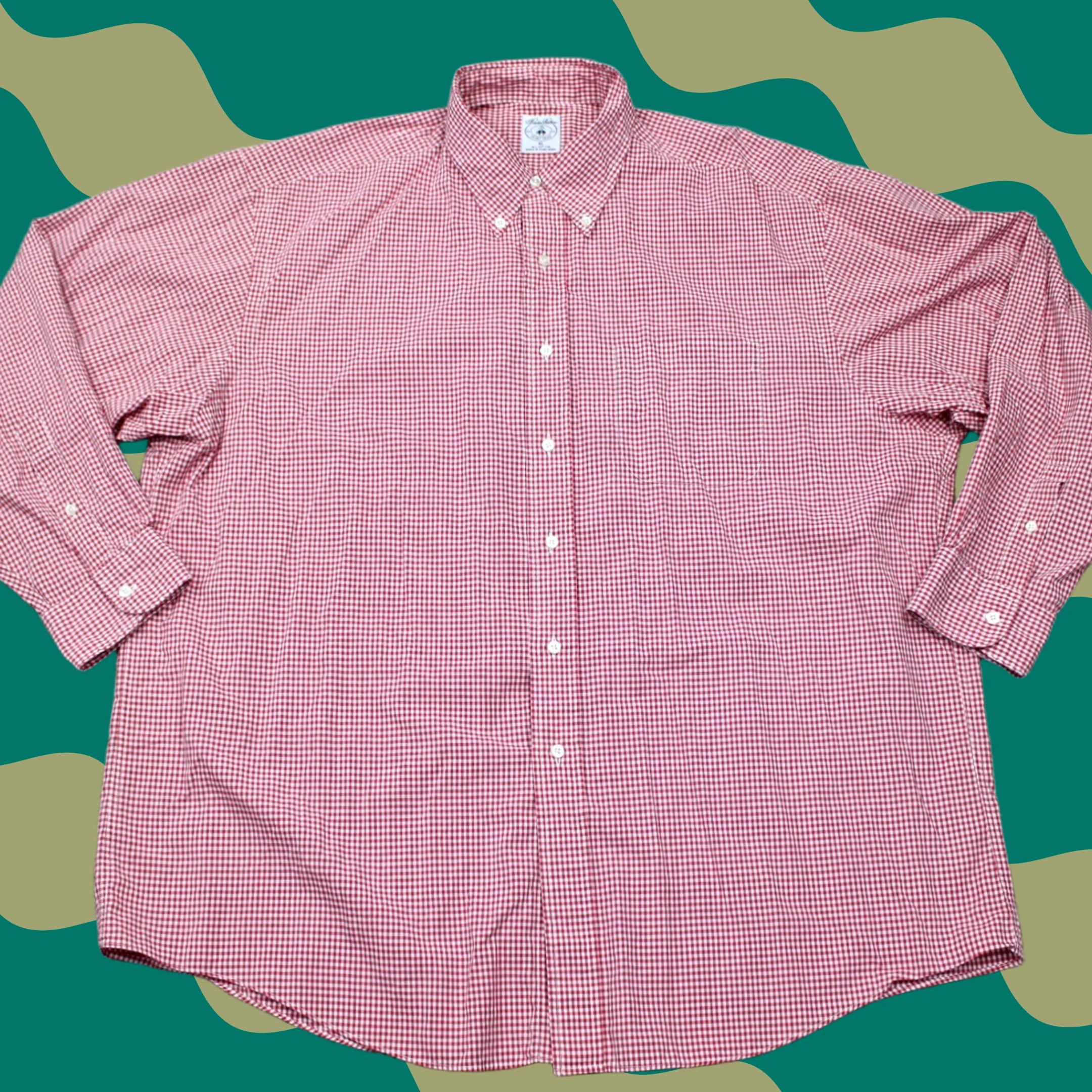 Brooks Brothers Brooks Brothers Sport Shirt Mens XL Red/White Checkered Cotton L/S Button-Down Size US XL / EU 56 / 4 - 1 Thumbnail