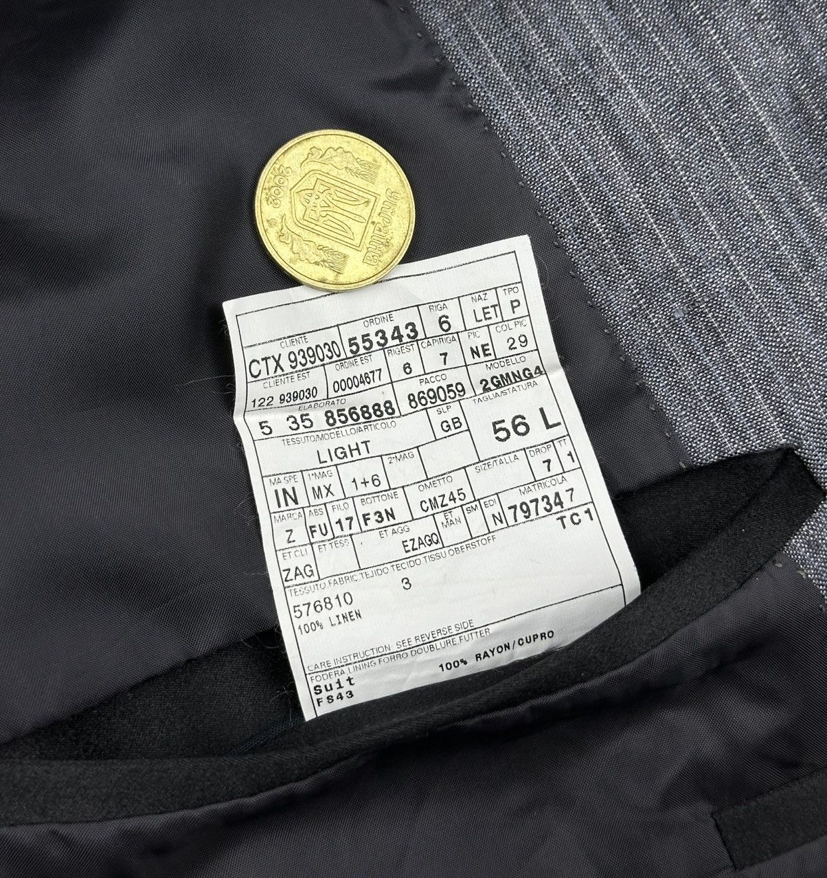 Z Zegna Z Zegna Blazer Men’s Two buttons 100% Linen Gray Size 56/L Size 50L - 12 Thumbnail