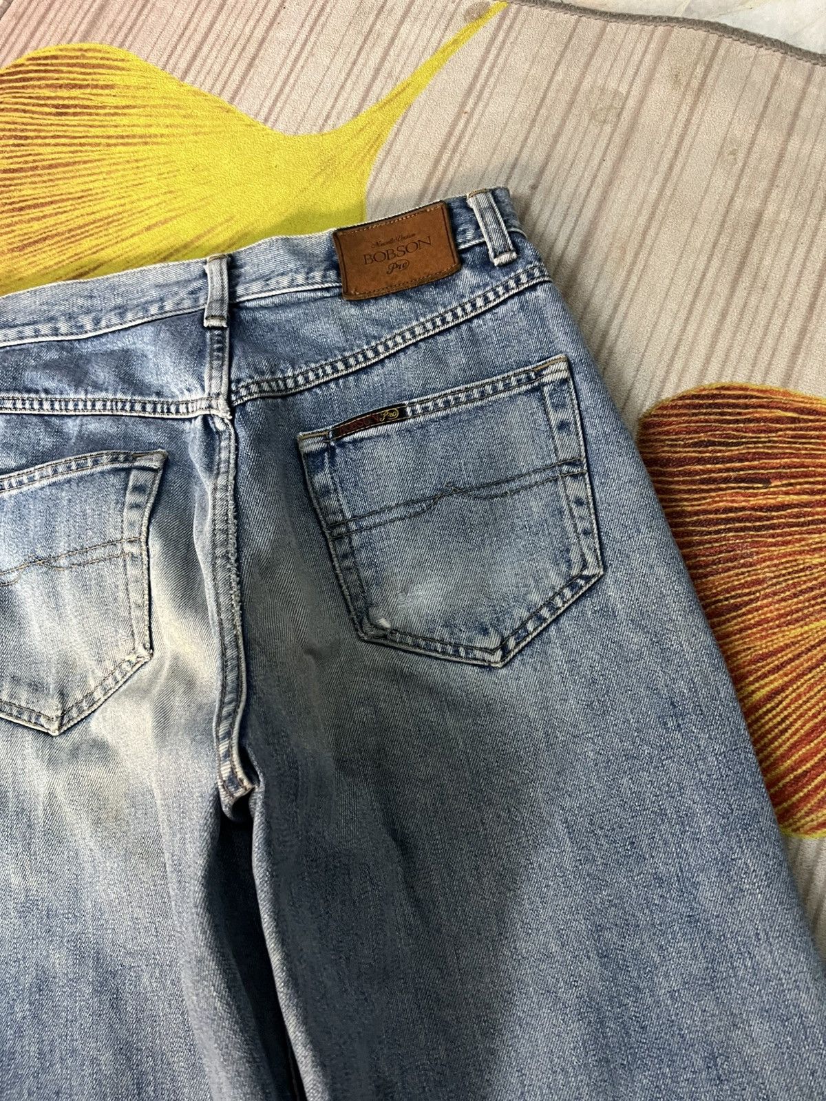 Japanese Brand 💥90’s Vintage Bobson Pro Distress Light Wash Jean Size US 28 / EU 44 - 17 Thumbnail