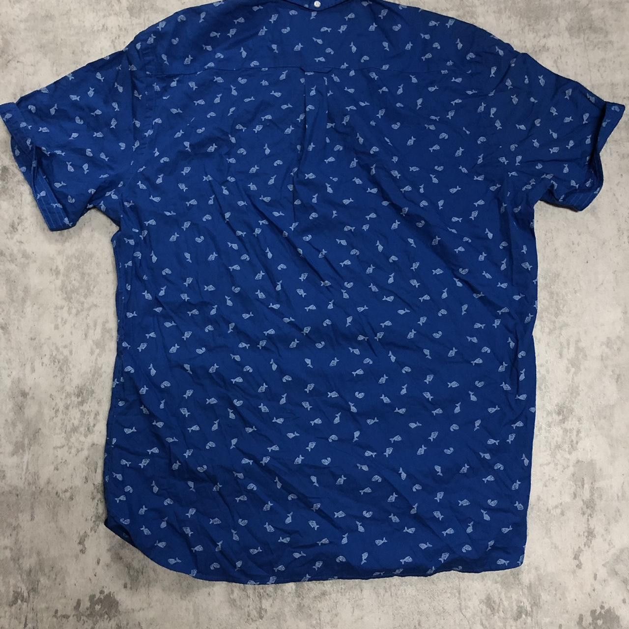 NEXT Blue and white Next short sleeve button-up shirt Size US XL / EU 56 / 4 - 4 Thumbnail