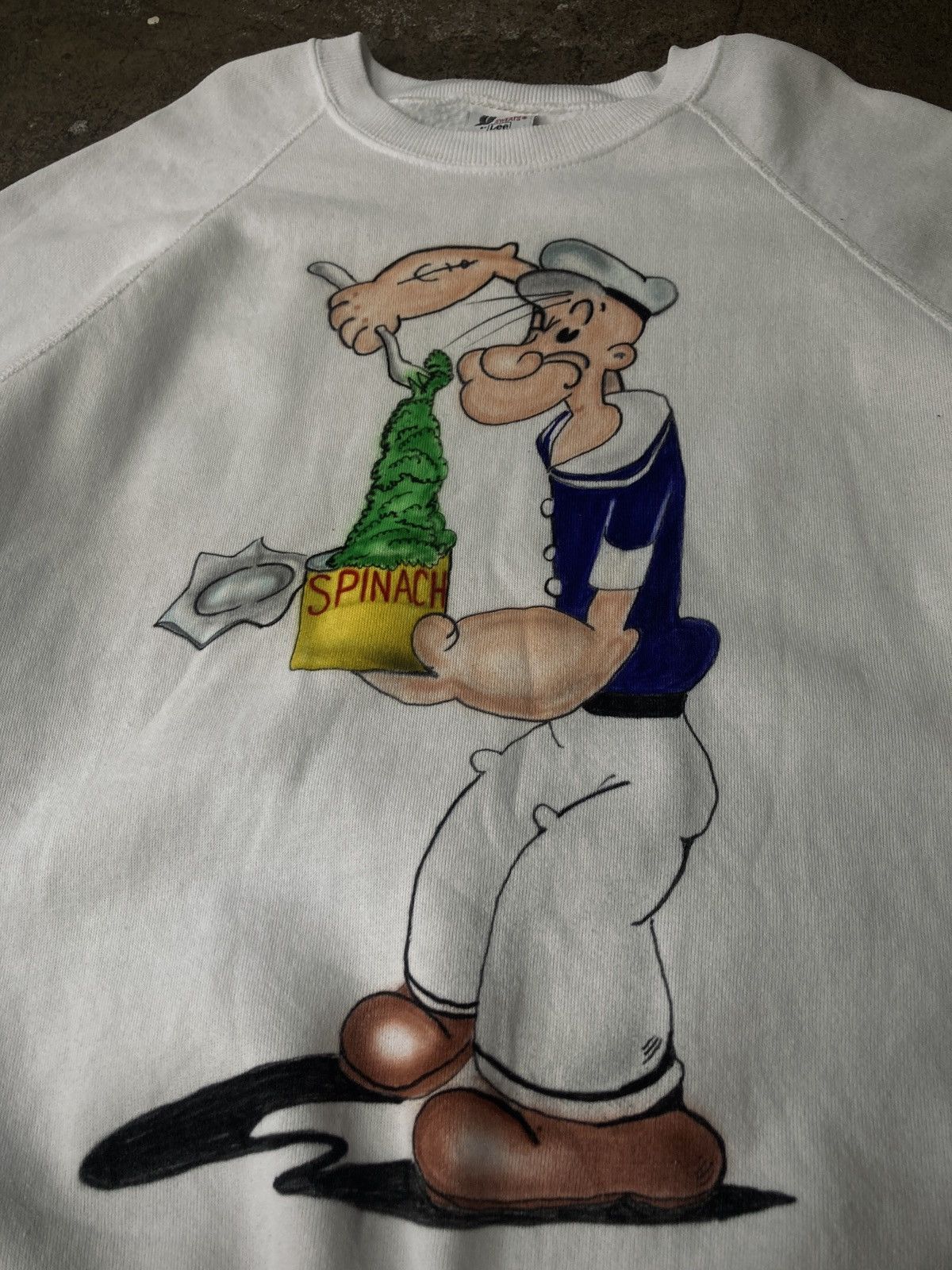 Lee × Vintage Vintage 90s Popeye Air Brushed Crewneck Size US XL / EU 56 / 4 - 4 Thumbnail