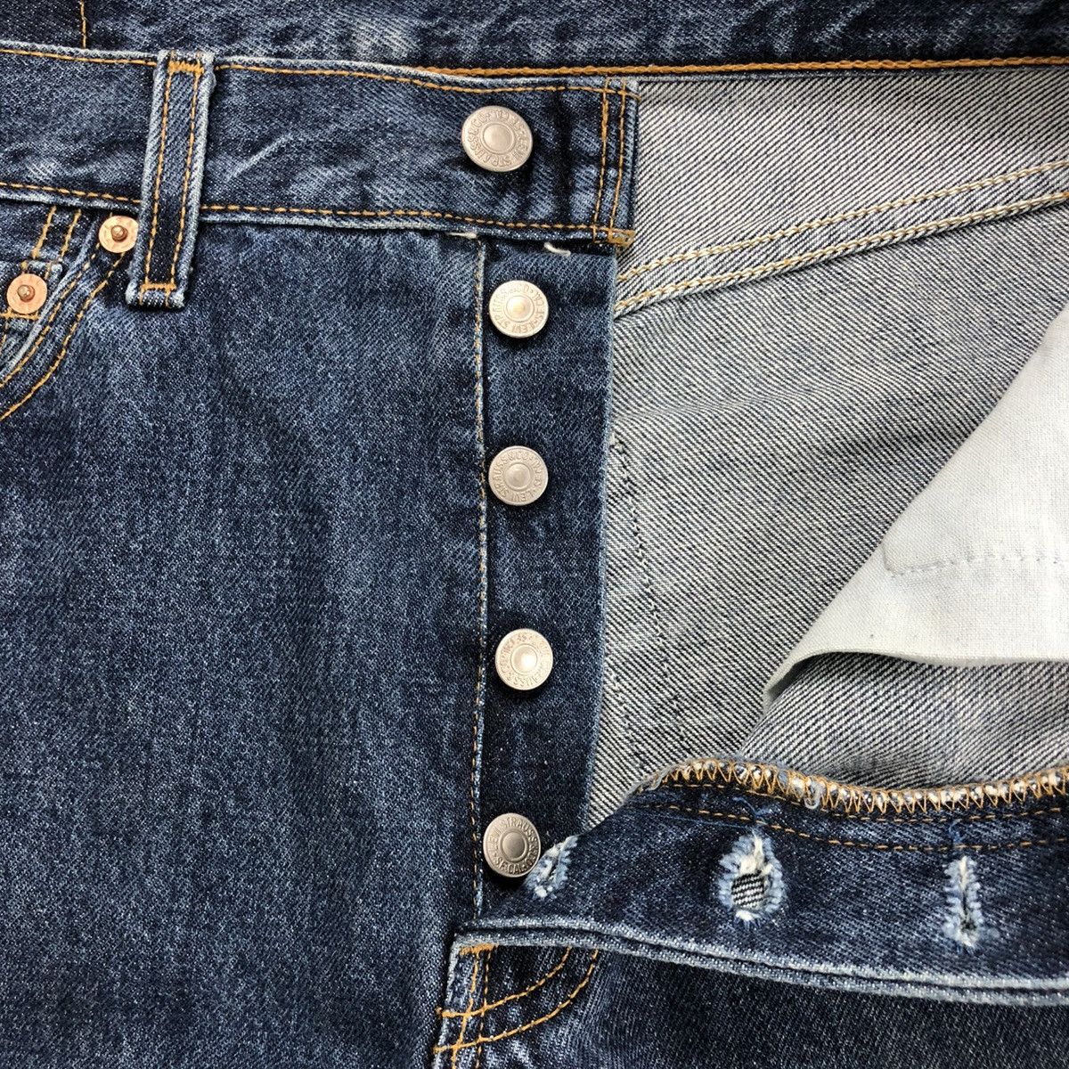 Levi's × Levi's Vintage Clothing 🇺🇸90’s Vintage Levis 501 #553 30x32 Straight Leg Blue Jeans Size US 42 / EU 58 - 8 Thumbnail