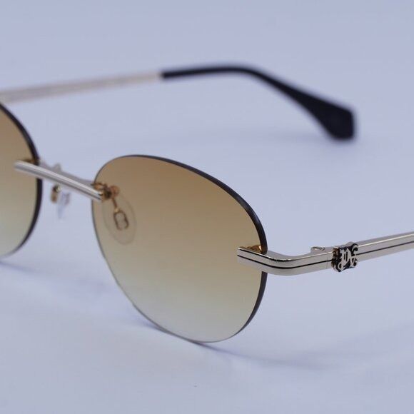 Palm Angels Palm Angels PERI10H CRYSTAL 7622 Sunglasses Gold Oval Frame Size ONE SIZE - 5 Thumbnail