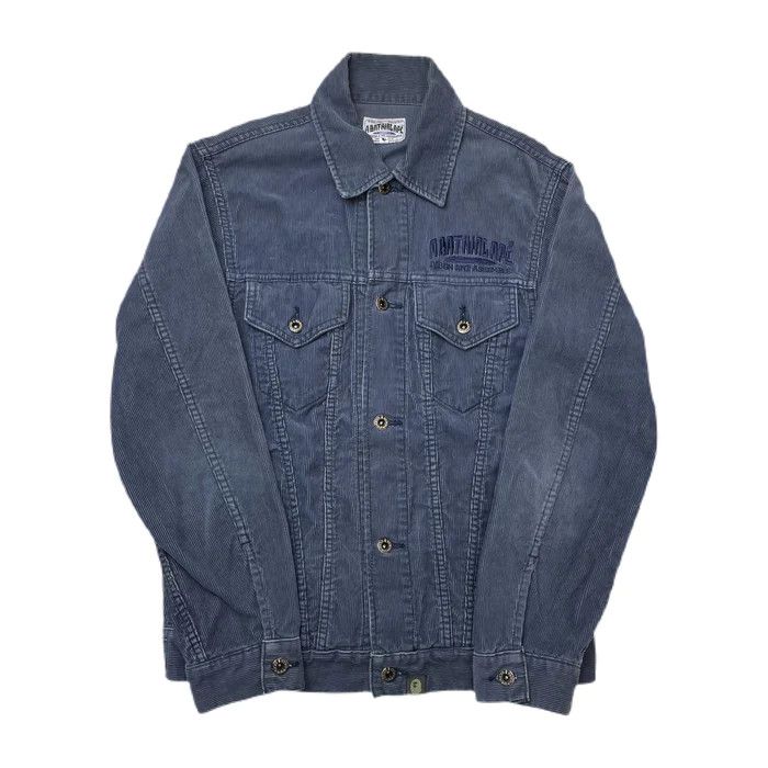 Image of Corduroi Club Bape Corduroy ‘Design And Assemble’ Jacket Navy in Denim, Men's (Size XS)