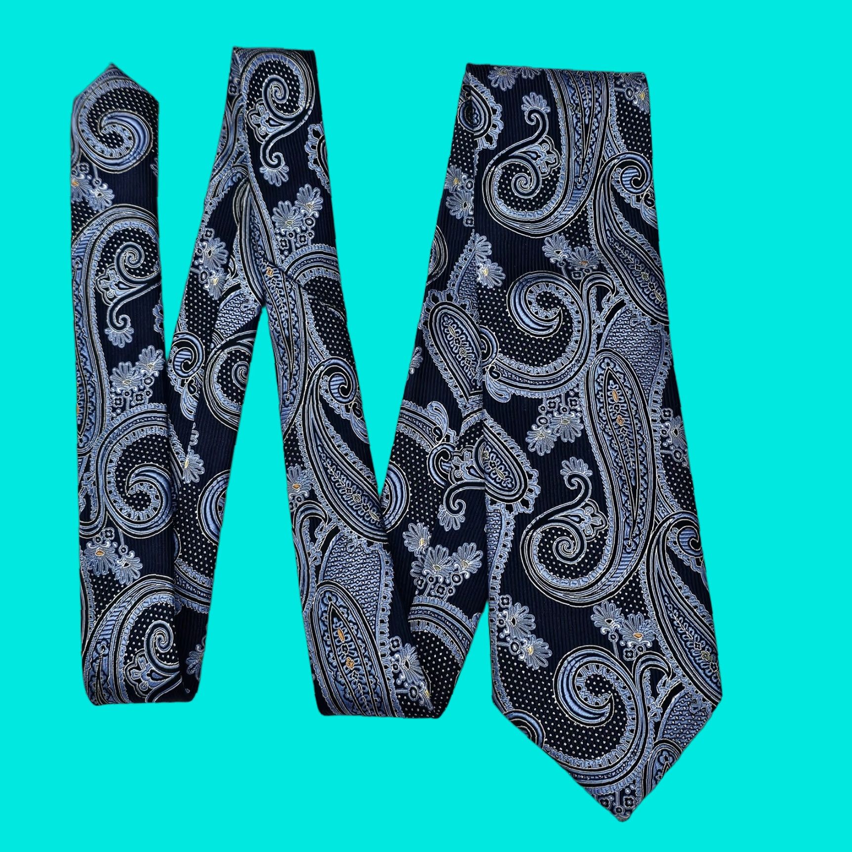 Jos. A. Bank VINTAGE JOS. A. Bank Signature Collection Men's 100% Silk Necktie Blue Paisley Office Shirt? Size ONE SIZE - 1 Thumbnail