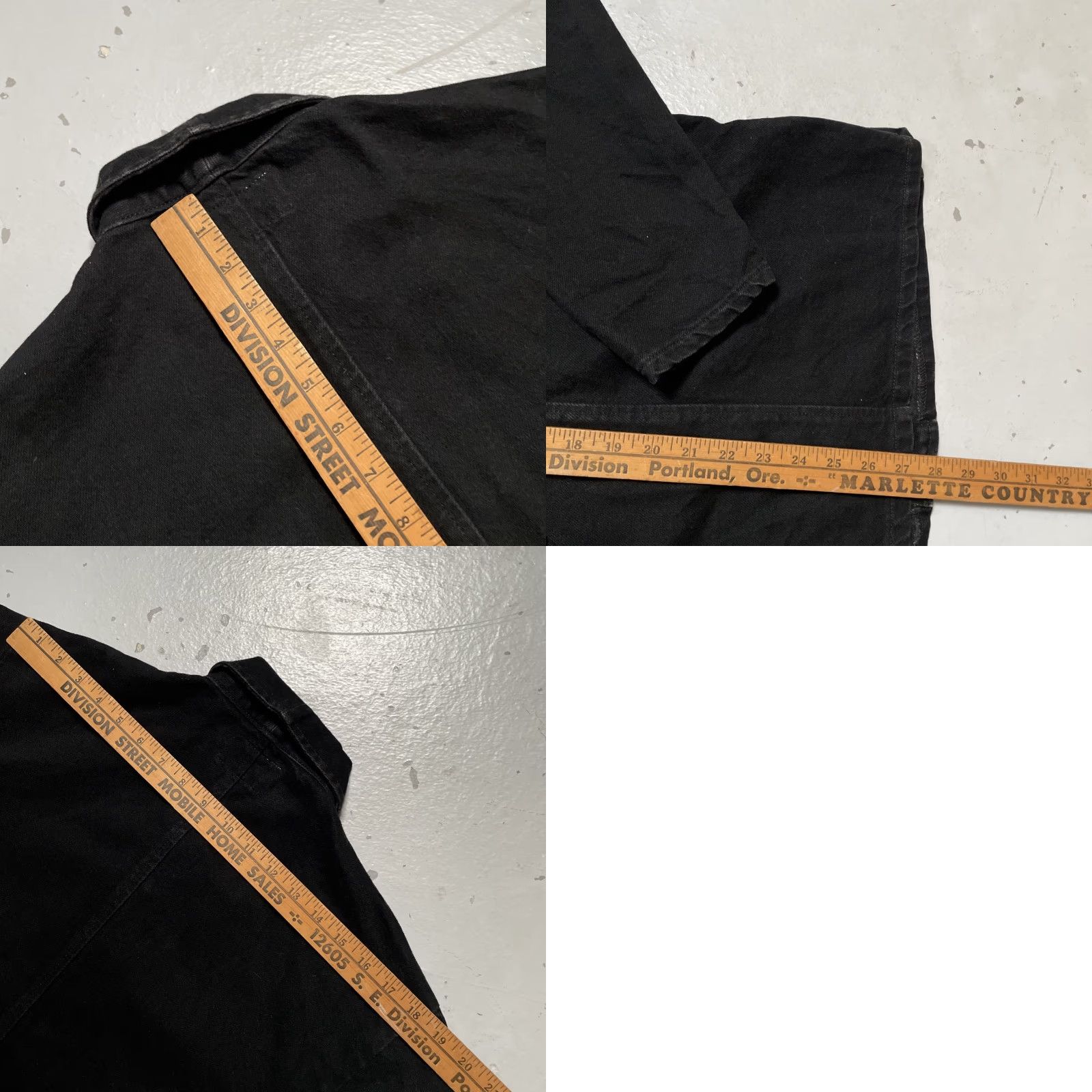 Vintage Imperfects Denim Shirt Jacket Shawl Collar Chore Style USA Made XS Black Unisex Adults Military Jacket Workwear Heritage 90s? Size US XS / EU 42 / 0 - 8 Thumbnail