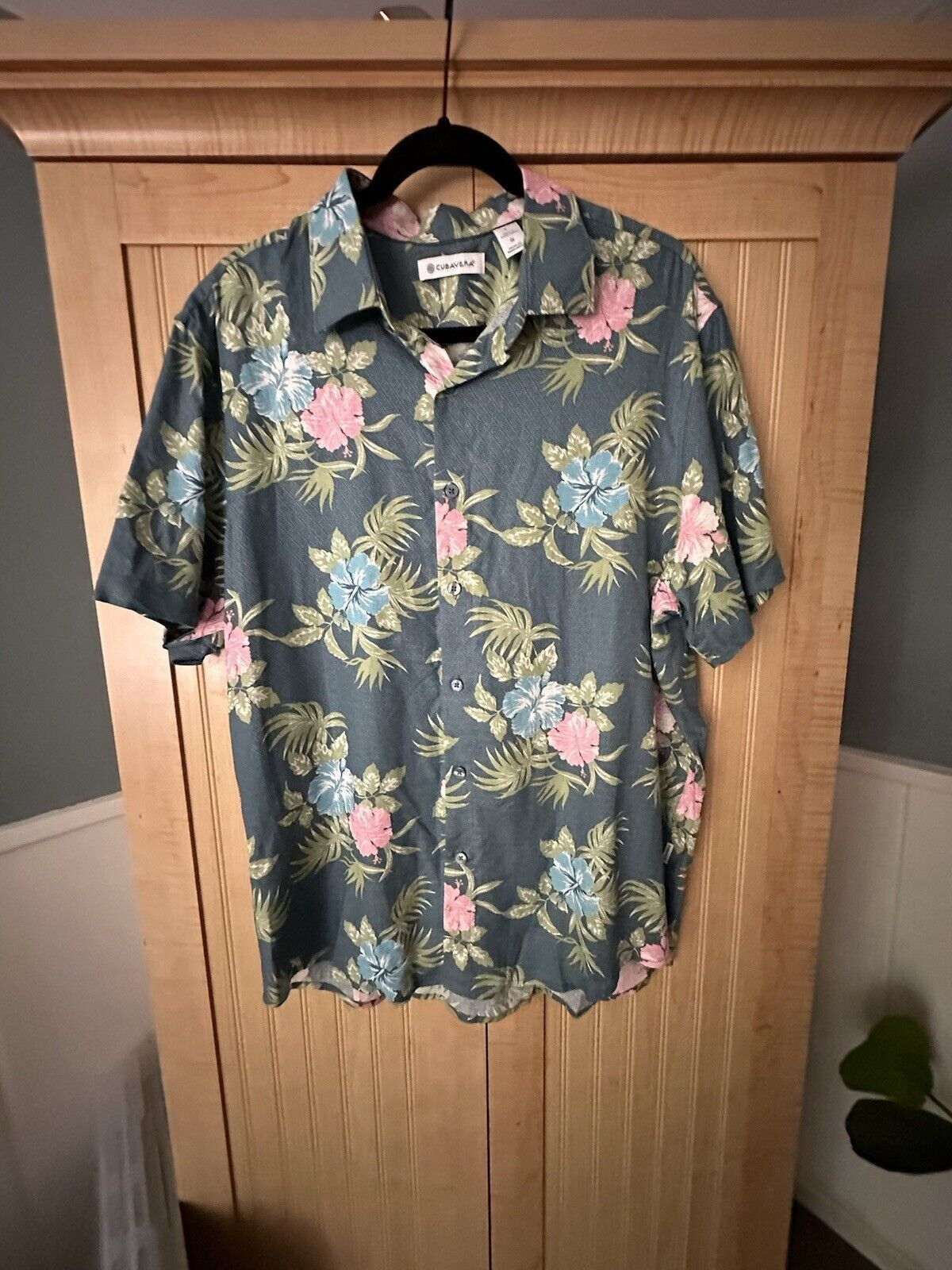 Cubavera Cubavera Hawaiian Shirt Linen Cotton Floral Camp Button Up Size US L / EU 52-54 / 3 - 2 Thumbnail