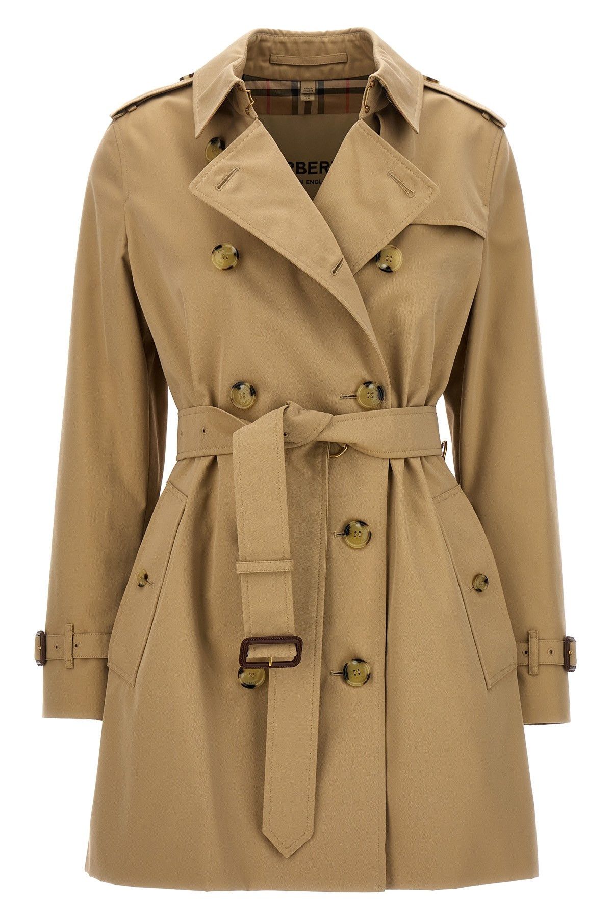 image of Burberry 'kensington' Short Trench Coat in Beige, Women's (Size XS)